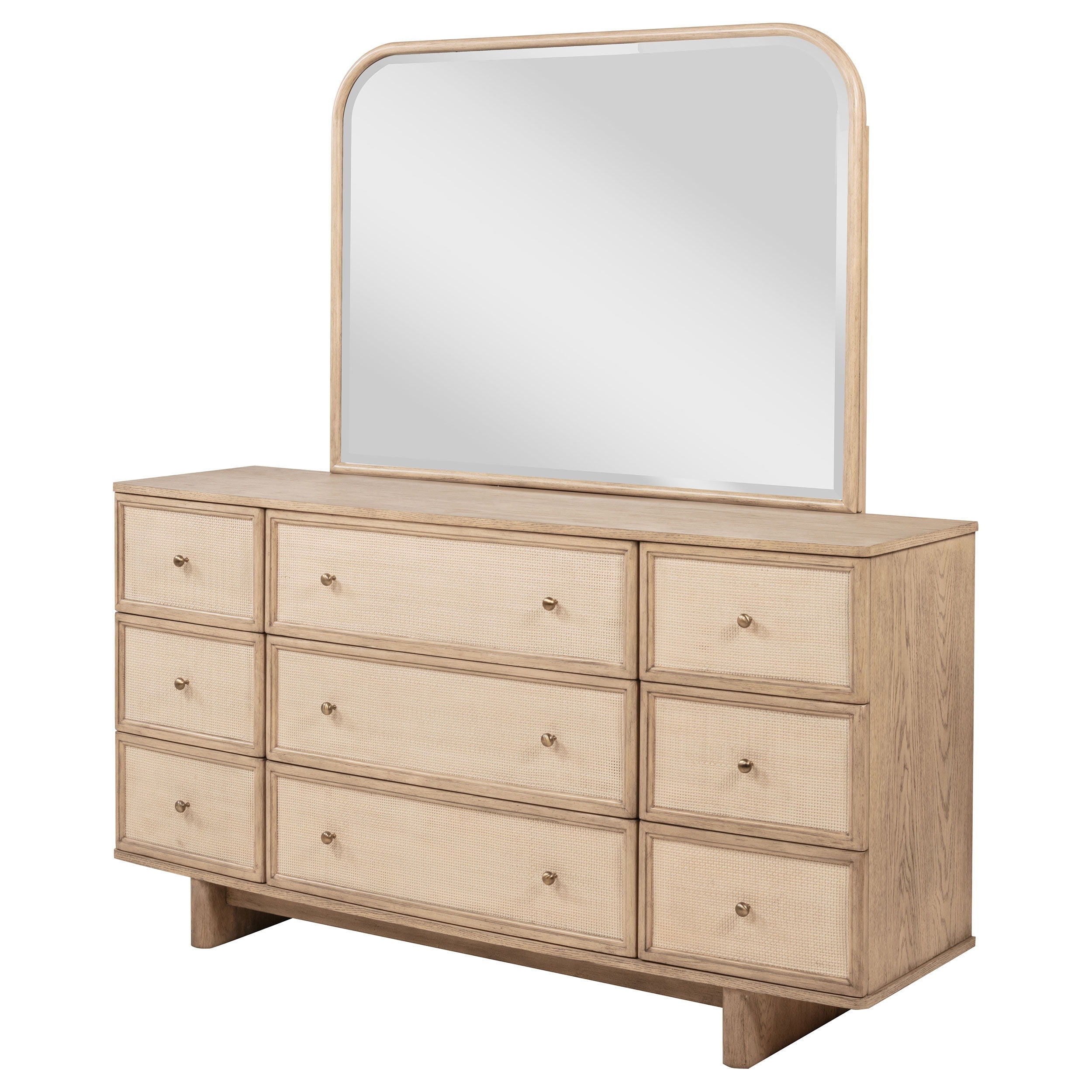 Coaster Fine Furniture Kailani - 9-Drawer Dresser & Mirror - Beige Oak | Meri Furniture