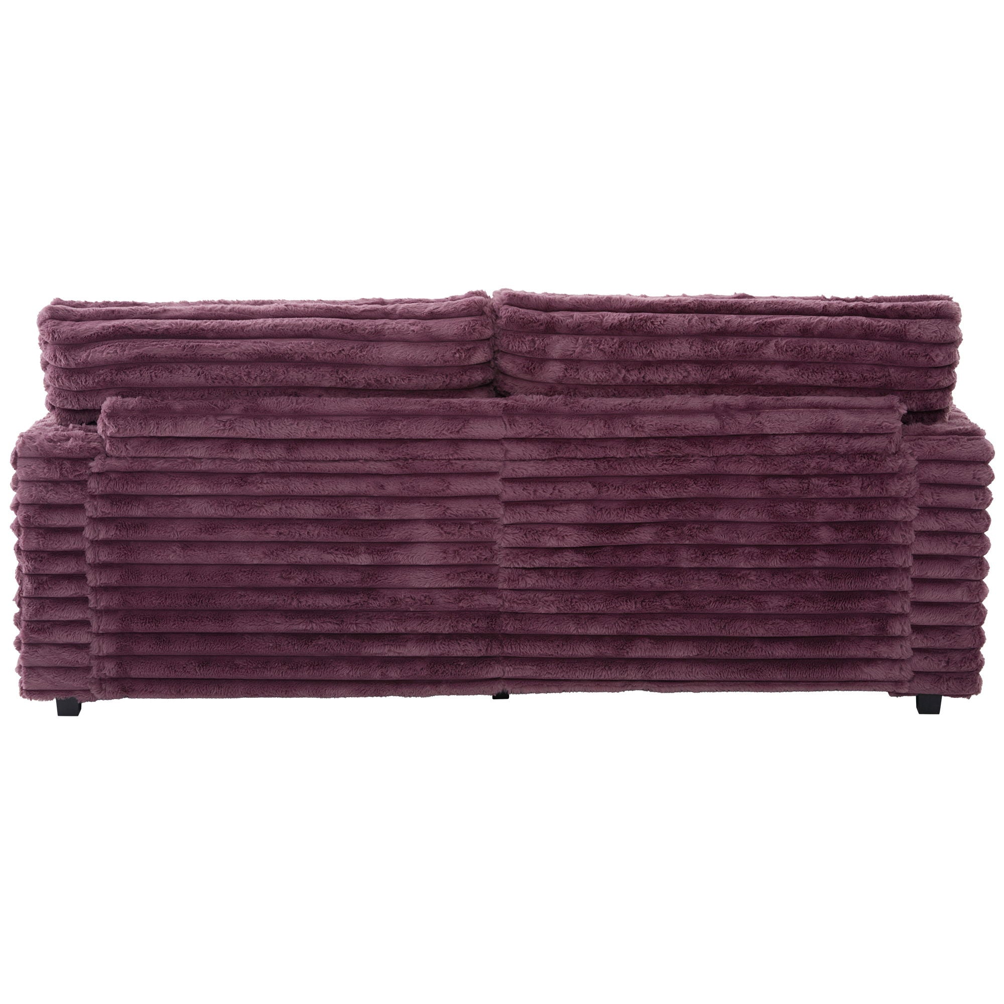 Plush Oversized Double Chaise Lounge Sofa Bed With USB Ports And Cup Holders