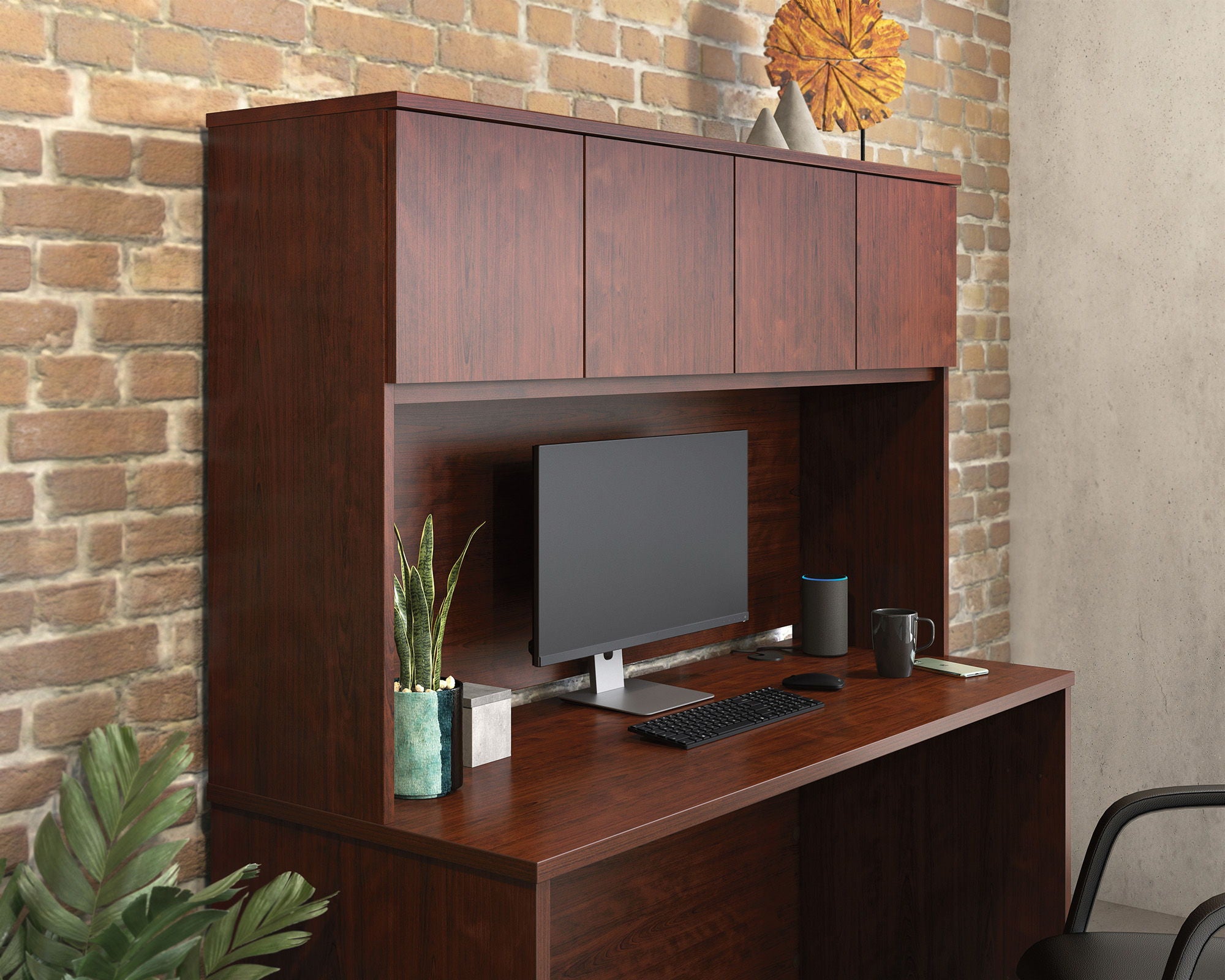 60" Desktop Hutch in Classic Cherry