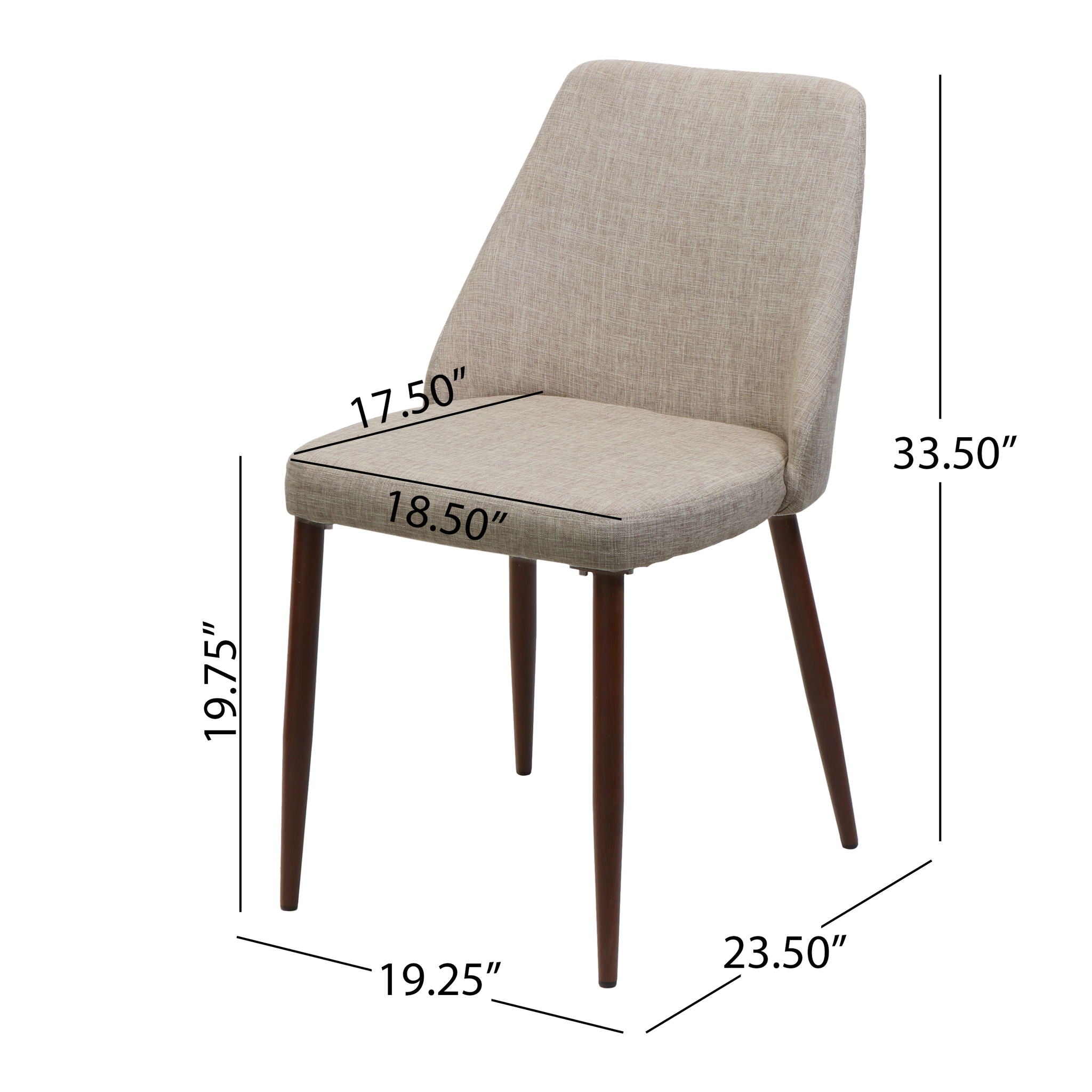 Modern Dining Chair With Iron Legs And Wood Finish
