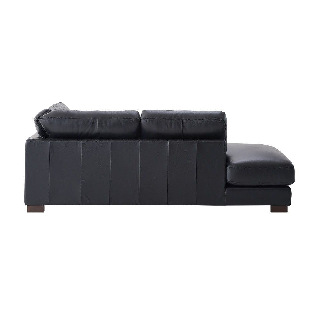 Geralyn - Sectional Sofa With 2 Pillows - Black Leather