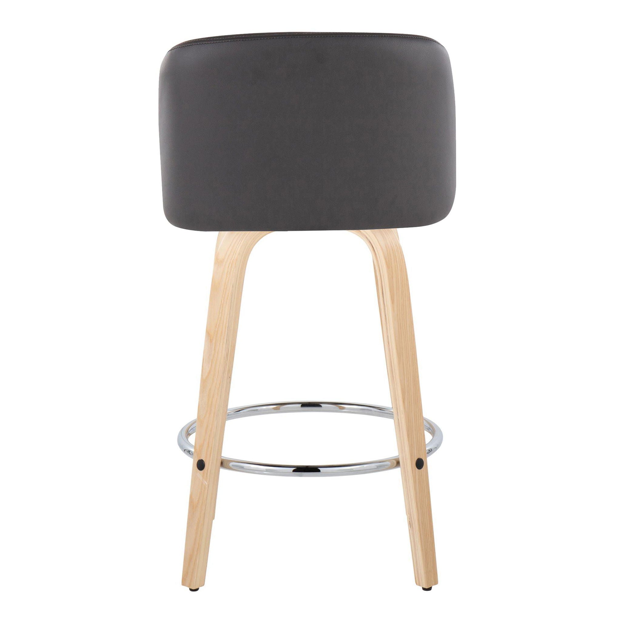 Toriano - Contemporary Fixed-Height Counter Stool With Swivel And Round Footrest (Set of 2)