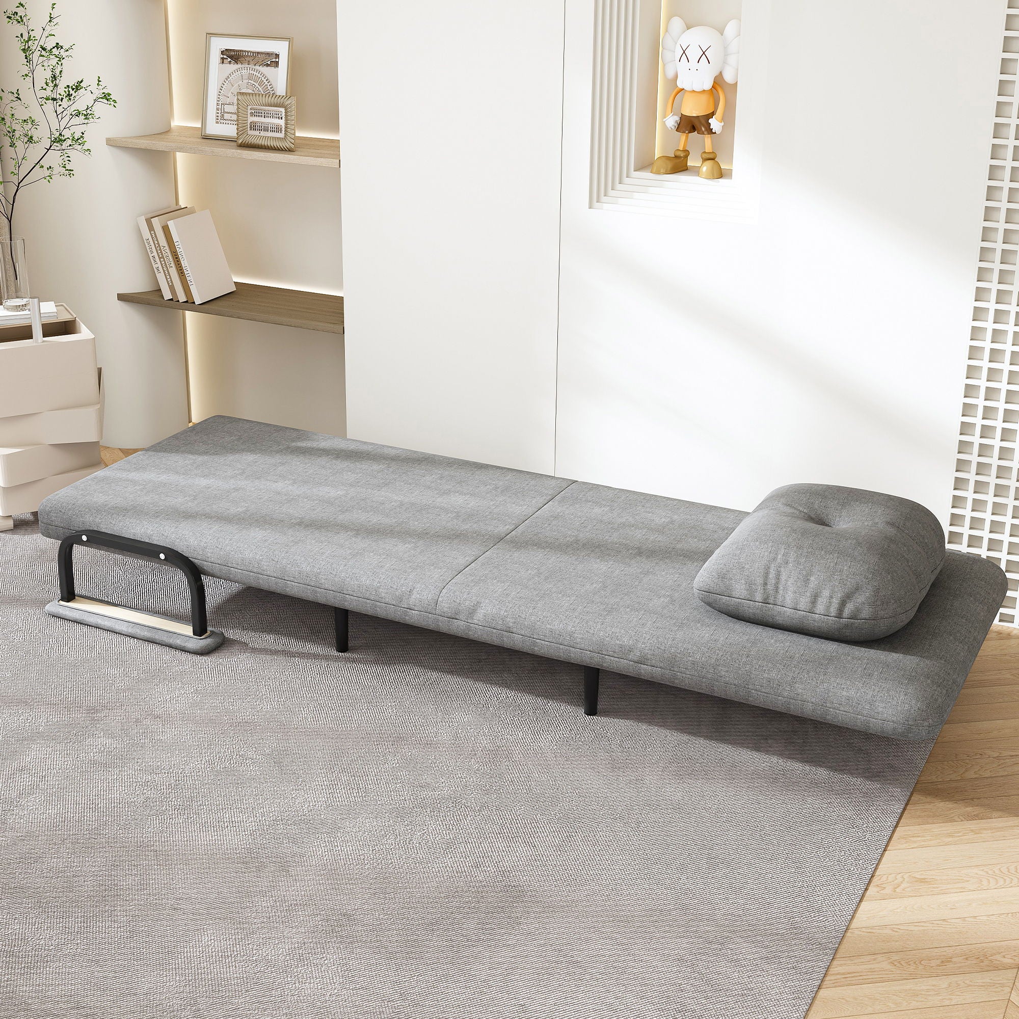 3 In 1 Convertible Folding Sofa Bed With Adjustable Backrest And Pillow