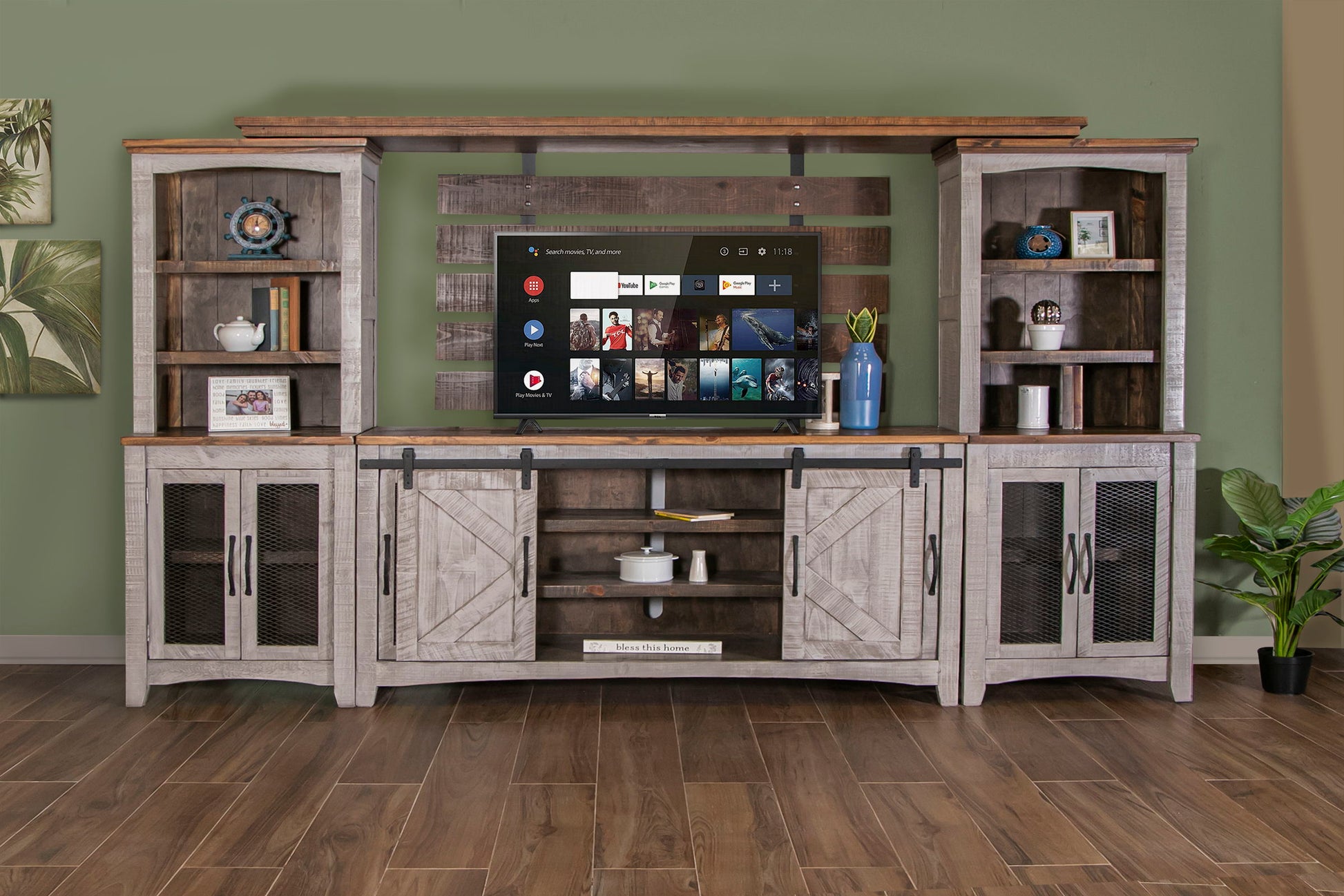 International Furniture Direct Pueblo Gray - Pier - Light Gray / Brown | Meri Furniture