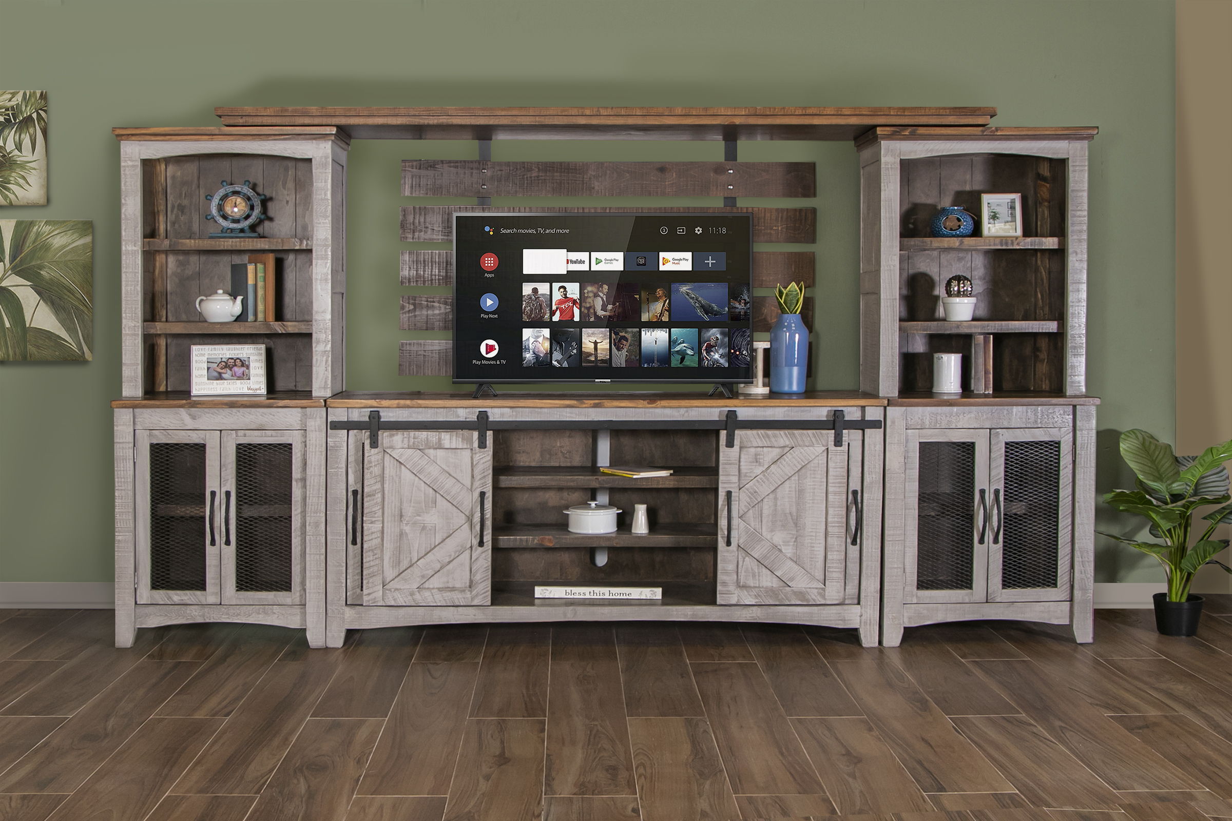 International Furniture Direct Pueblo Gray - Pier - Light Gray / Brown | Meri Furniture