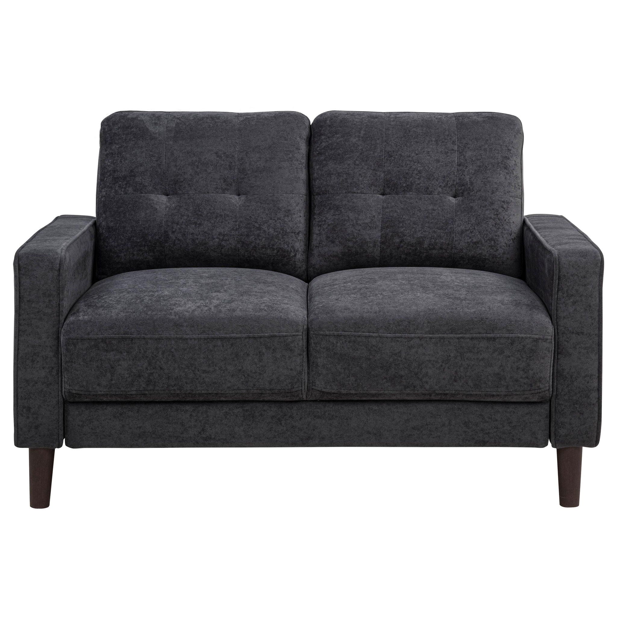 Bowen II 2-piece Upholstered Track Arm Sofa Set Steel Grey