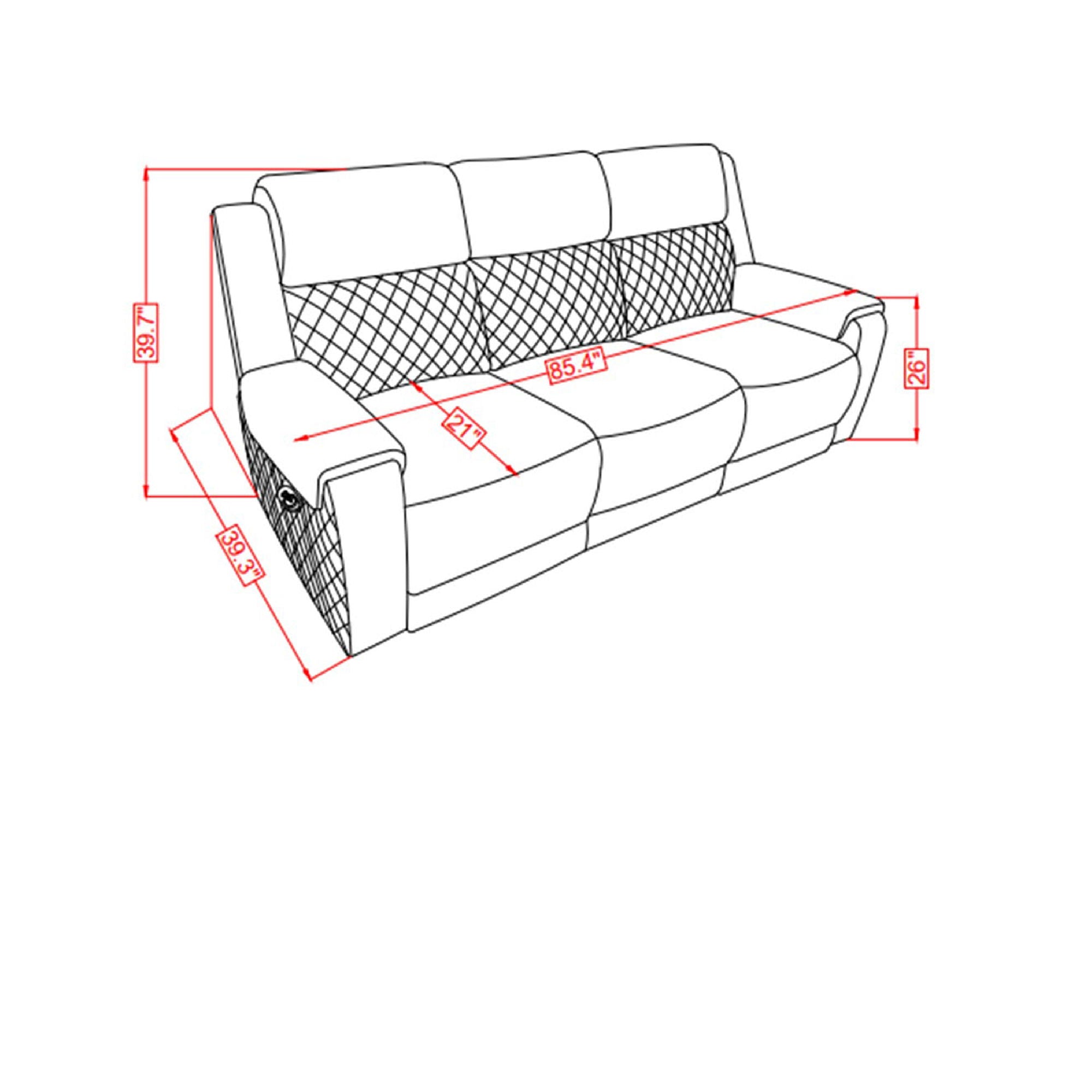 Alicia - Reclining Sofa - Gray / Black