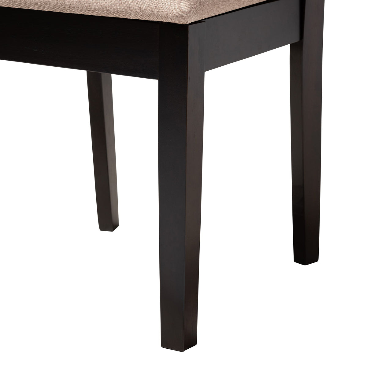 Louisa Modern Beige Fabric and Dark Brown Finished Wood 5-Piece Dining Set