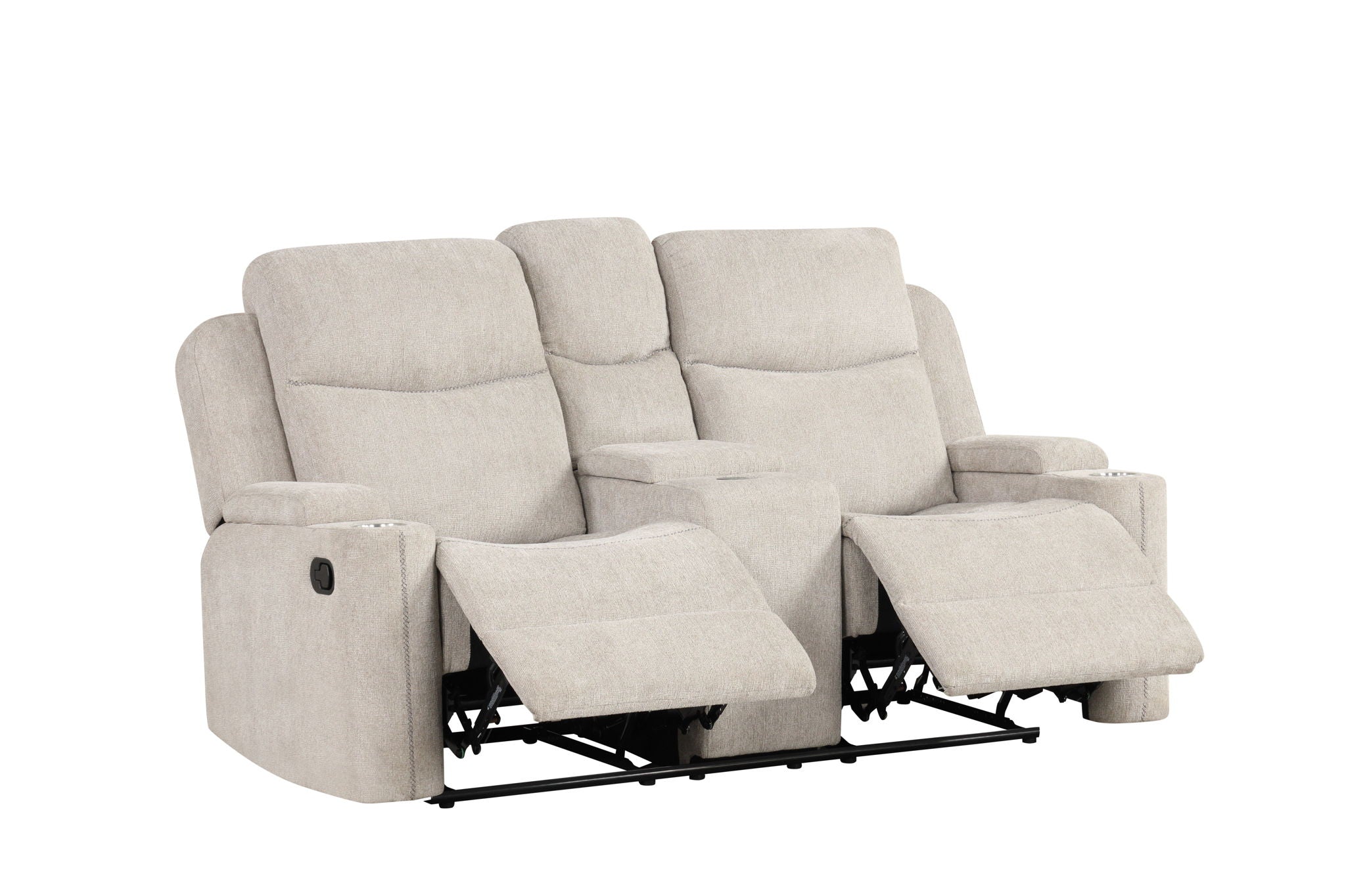 Galya - 3 Piece Living Room Set Sofa Loveseat Chair - Light Gray
