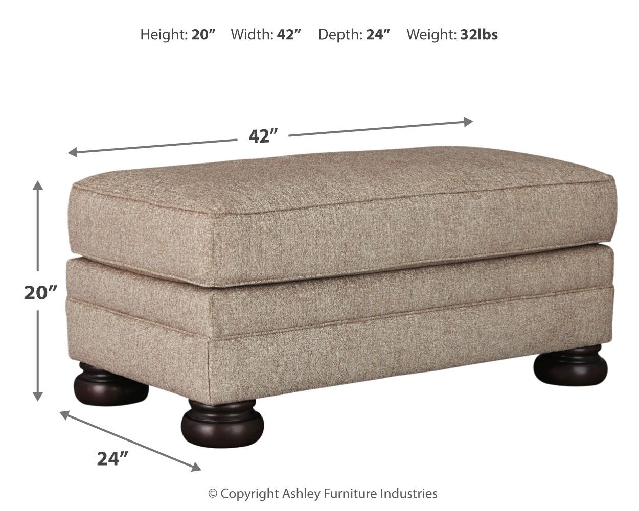 Ashley Furniture Kananwood - Oatmeal - Ottoman | Meri Furniture