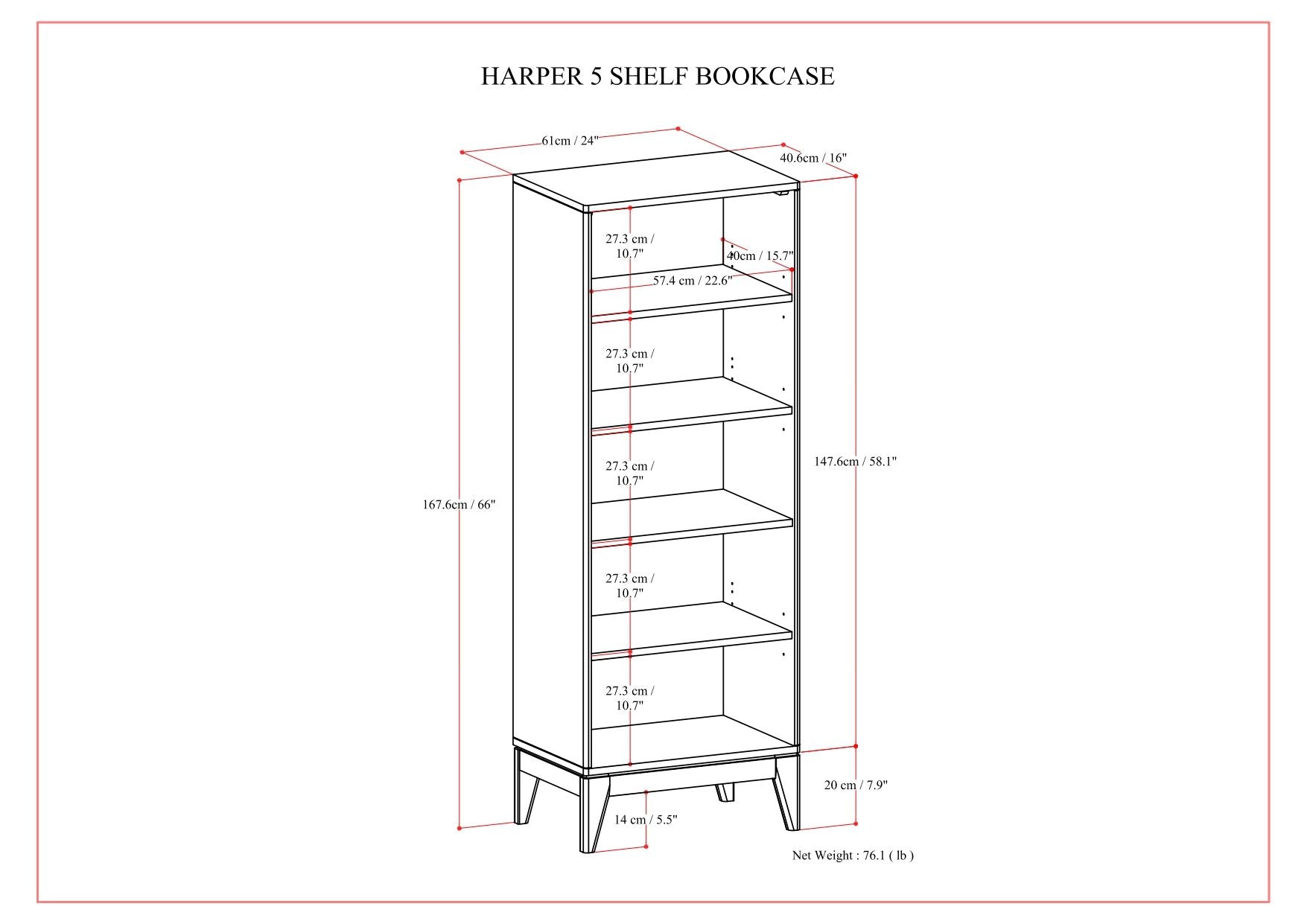 Harper - Handcrafted Bookcase With Storage