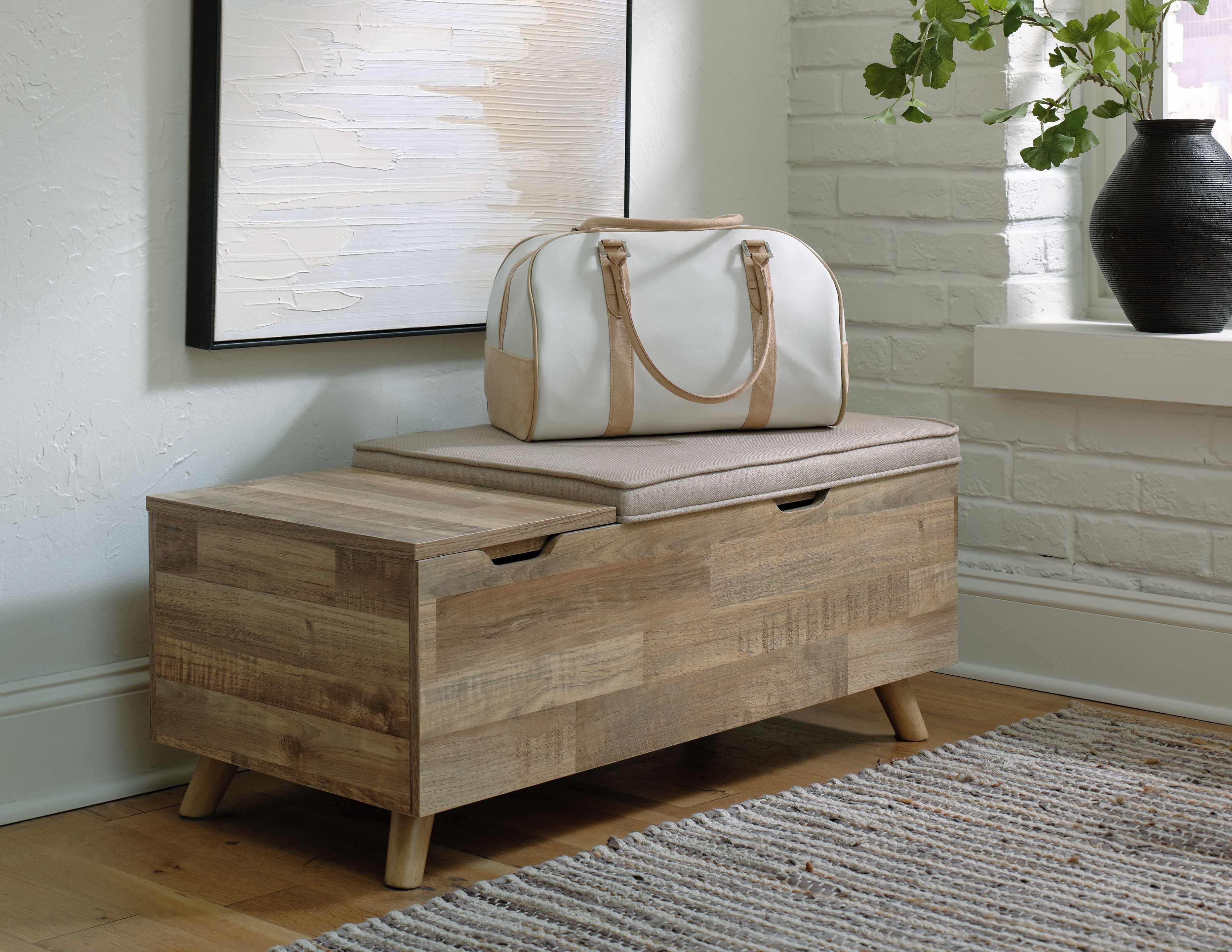Signature Design by Ashley® Gerdanet - Beige - Storage Bench | Meri Furniture