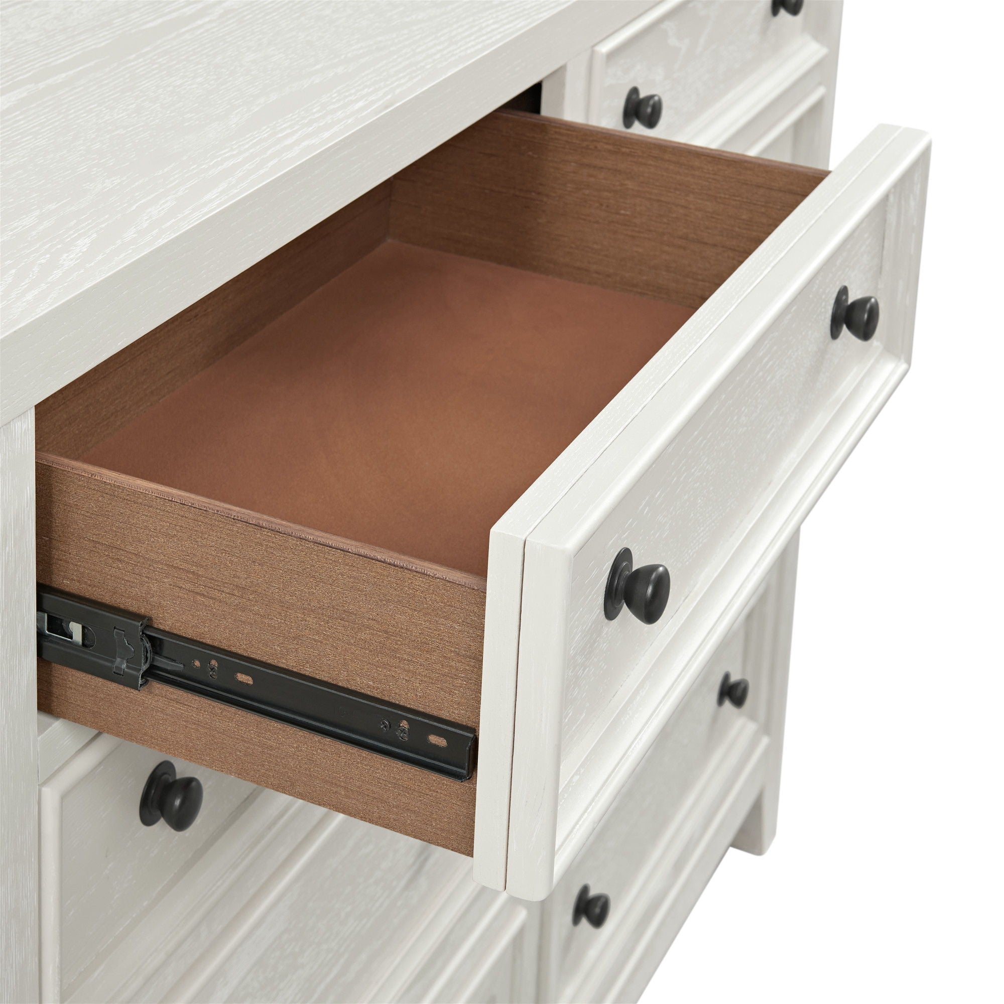 8 Drawer Dresser With Framed Fronts And Smooth Metal Glides