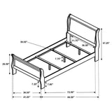 Louis Philippe - Panel Sleigh Bed