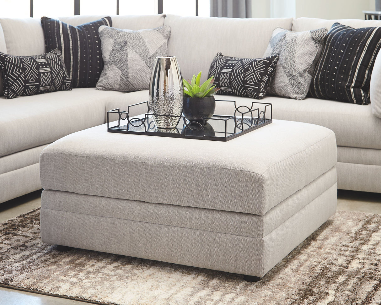 Ashley Furniture Neira - Fog - Ottoman With Storage | Meri Furniture