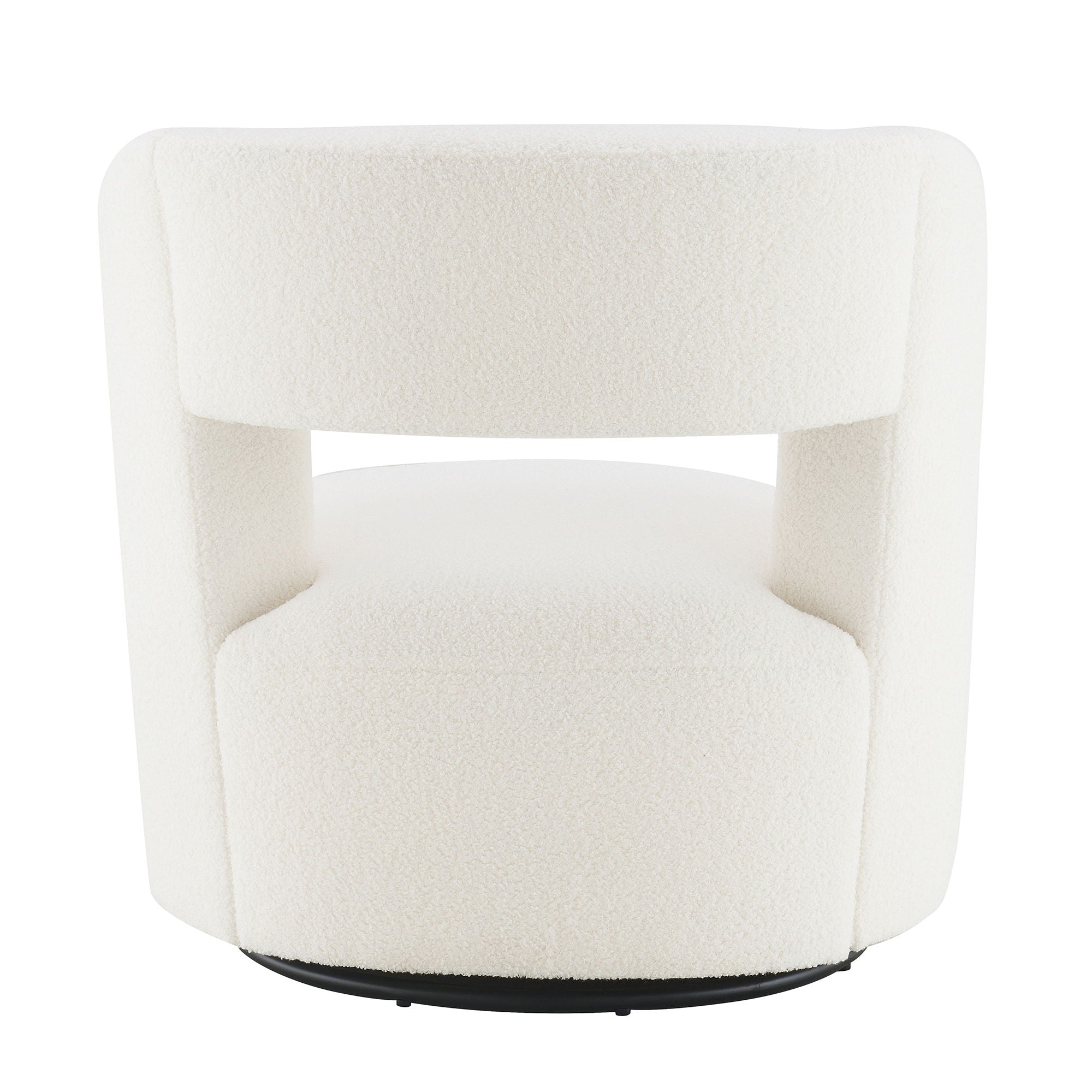 Swivel Comfy Round Barrel Chair With Soft Teddy Fabric For Living Room