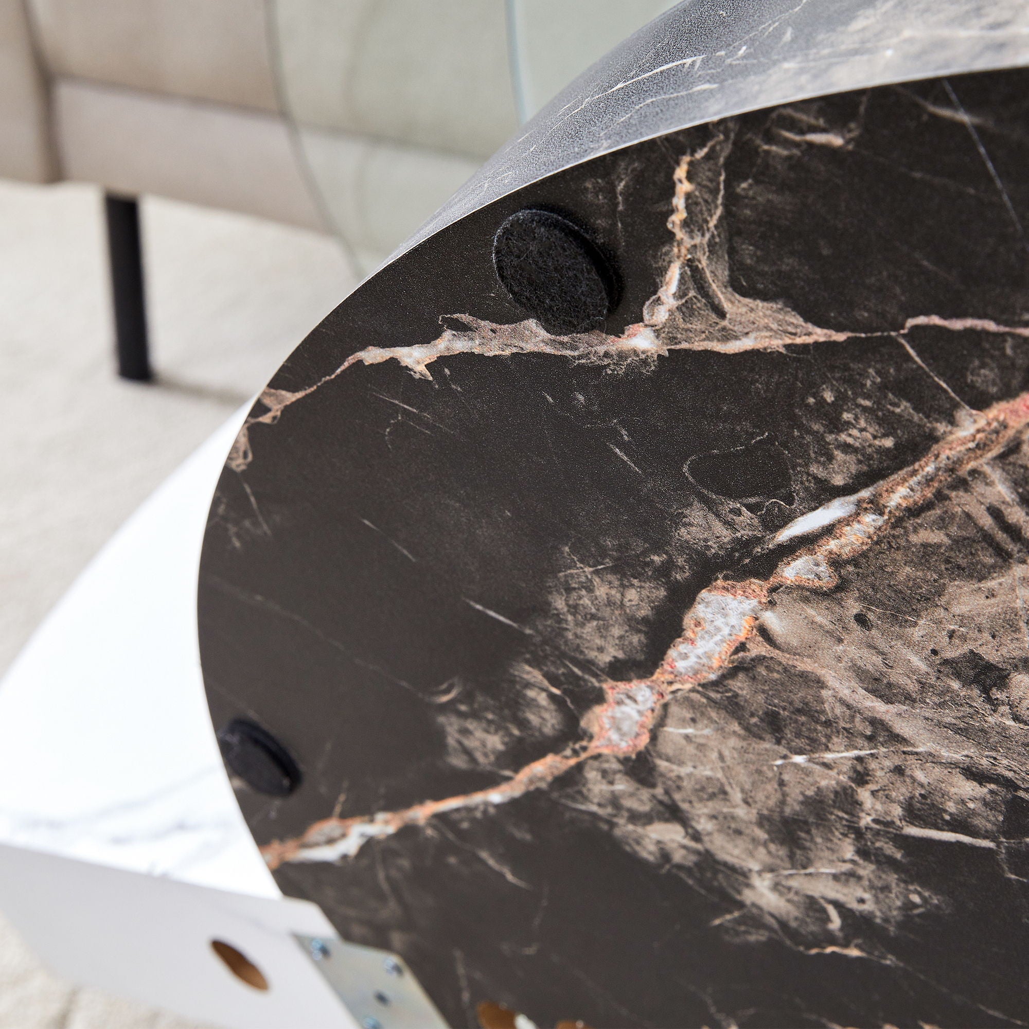 Contemporary Artistic Double Layer Coffee Table,Tempered Glass Top