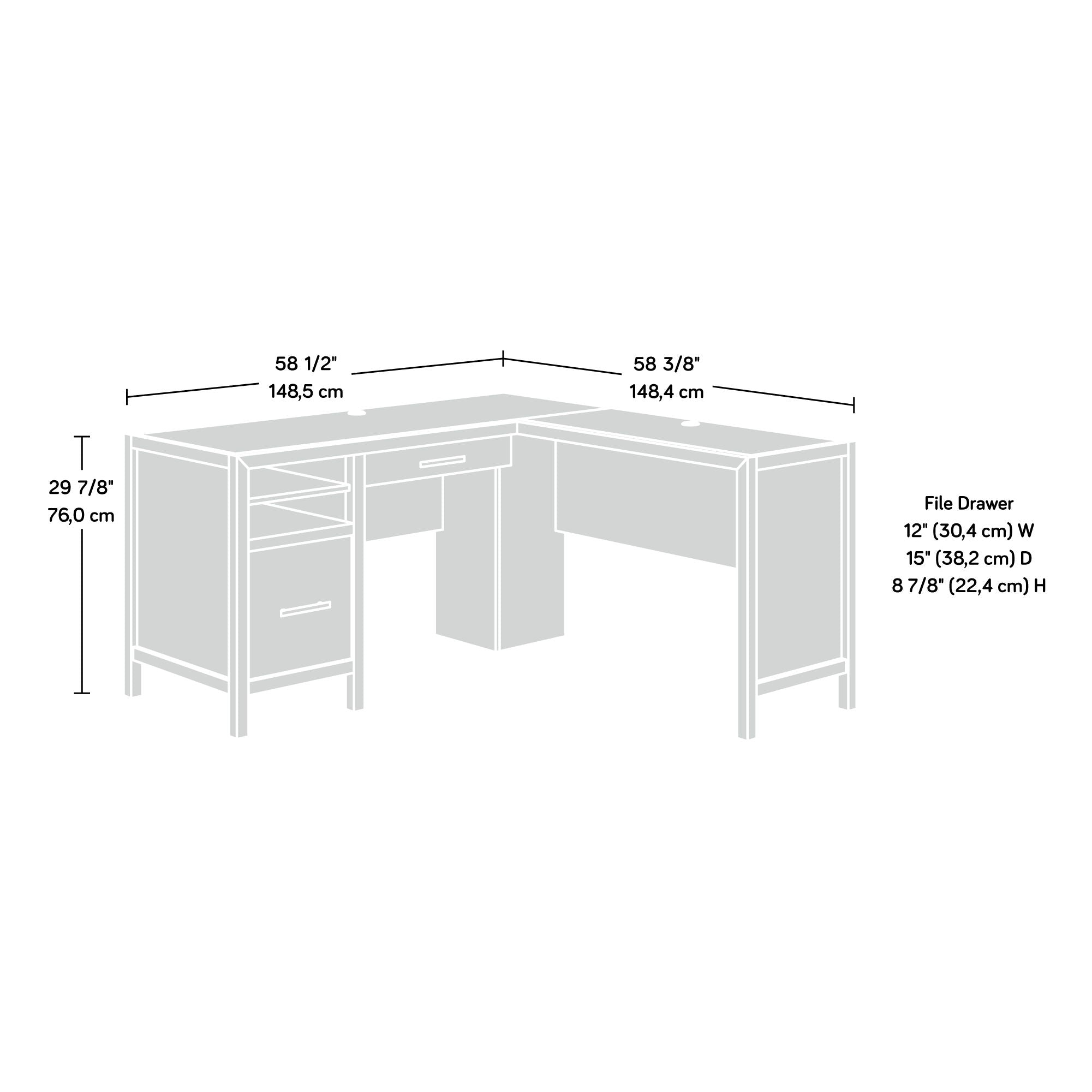 L-Shaped Home Office Desk in Prime Oak