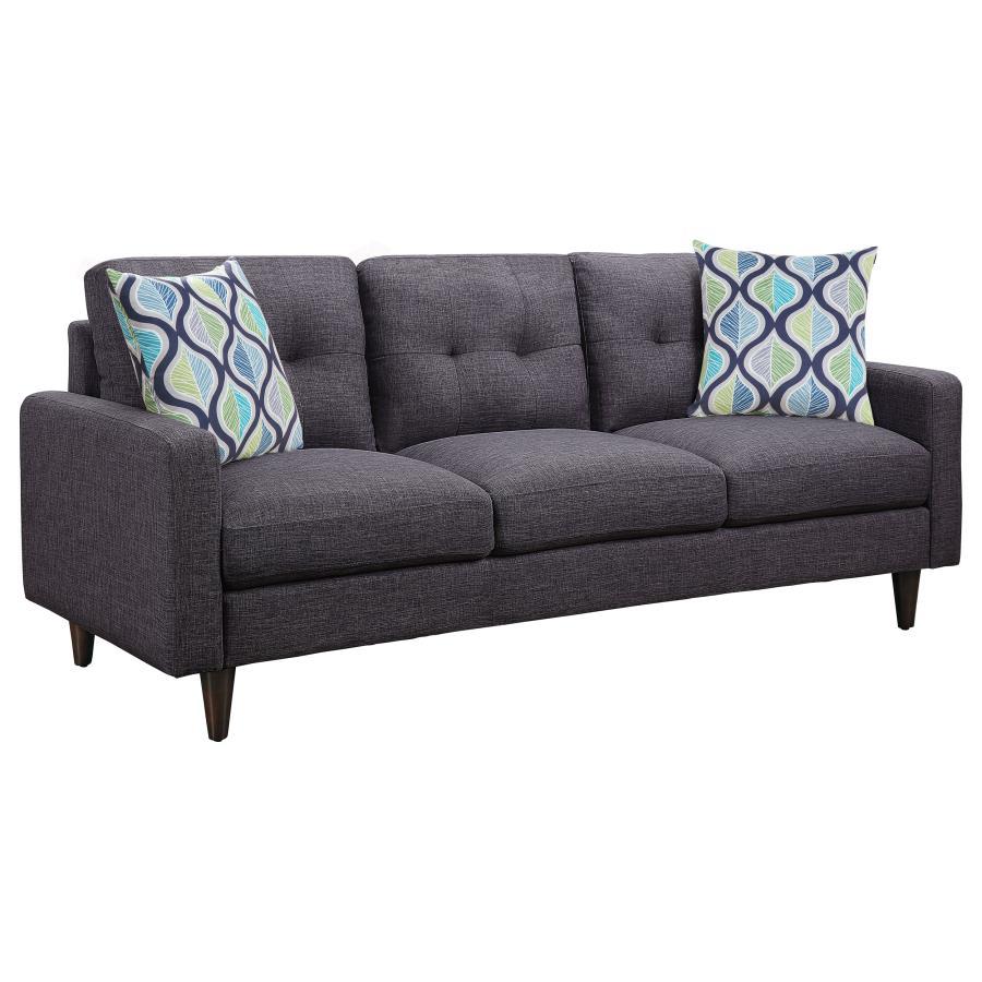 Coaster Fine Furniture Watsonville - Upholstered Track Arm Tufted Sofa - Gray | Meri Furniture