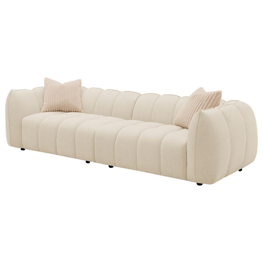 Coaster Fine Furniture Winchester - Boucle Upholstered Extra Long Sofa - Sand Pebble | Meri Furniture