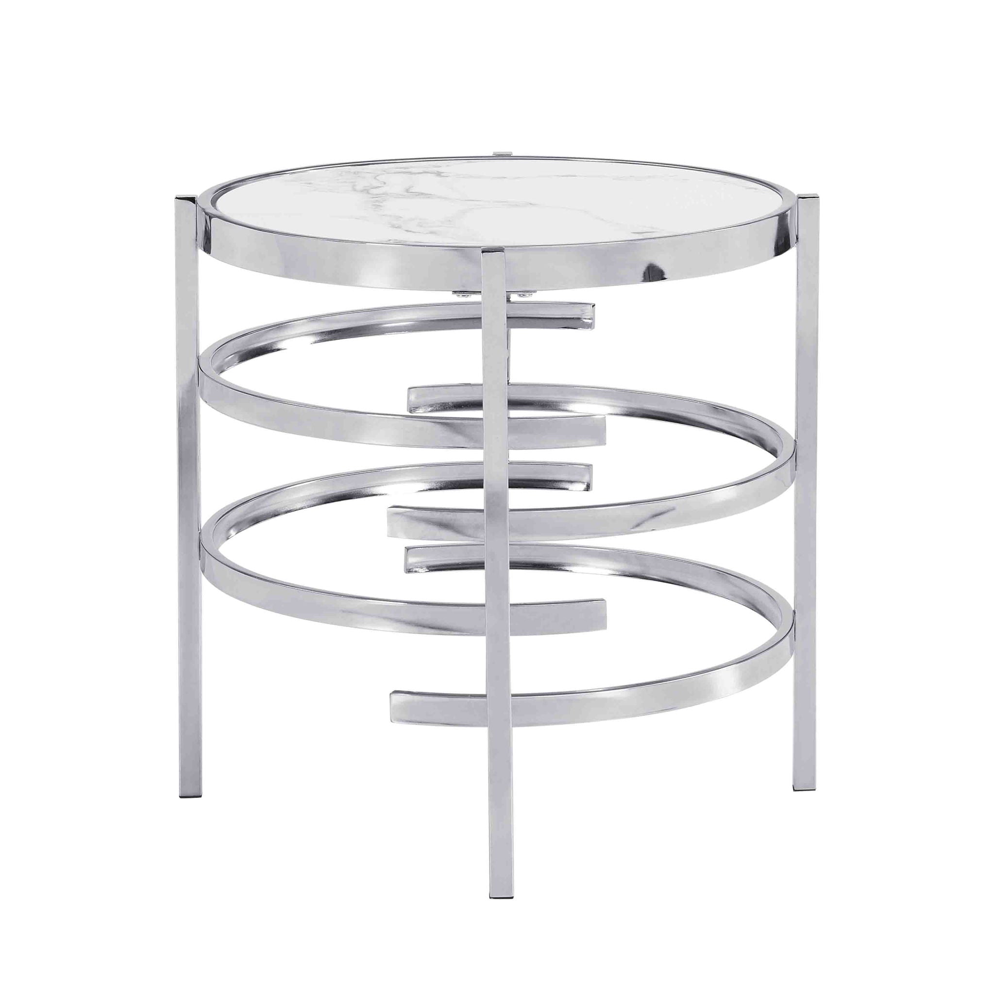 Elegant Round Table With Sintered Stone Top & Sturdy Metal Frame