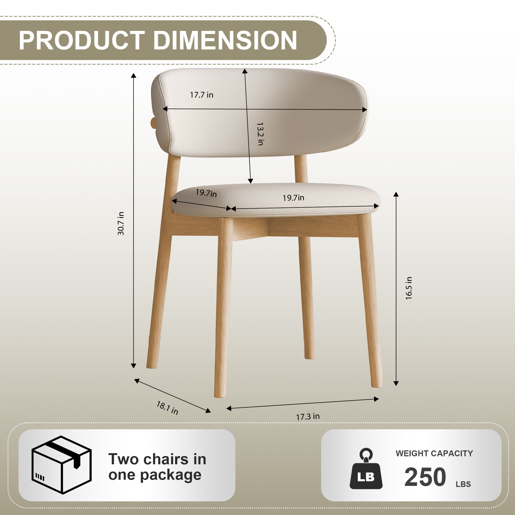 Dining Chair For Dining Room, Kitchen (Set of 2) - White