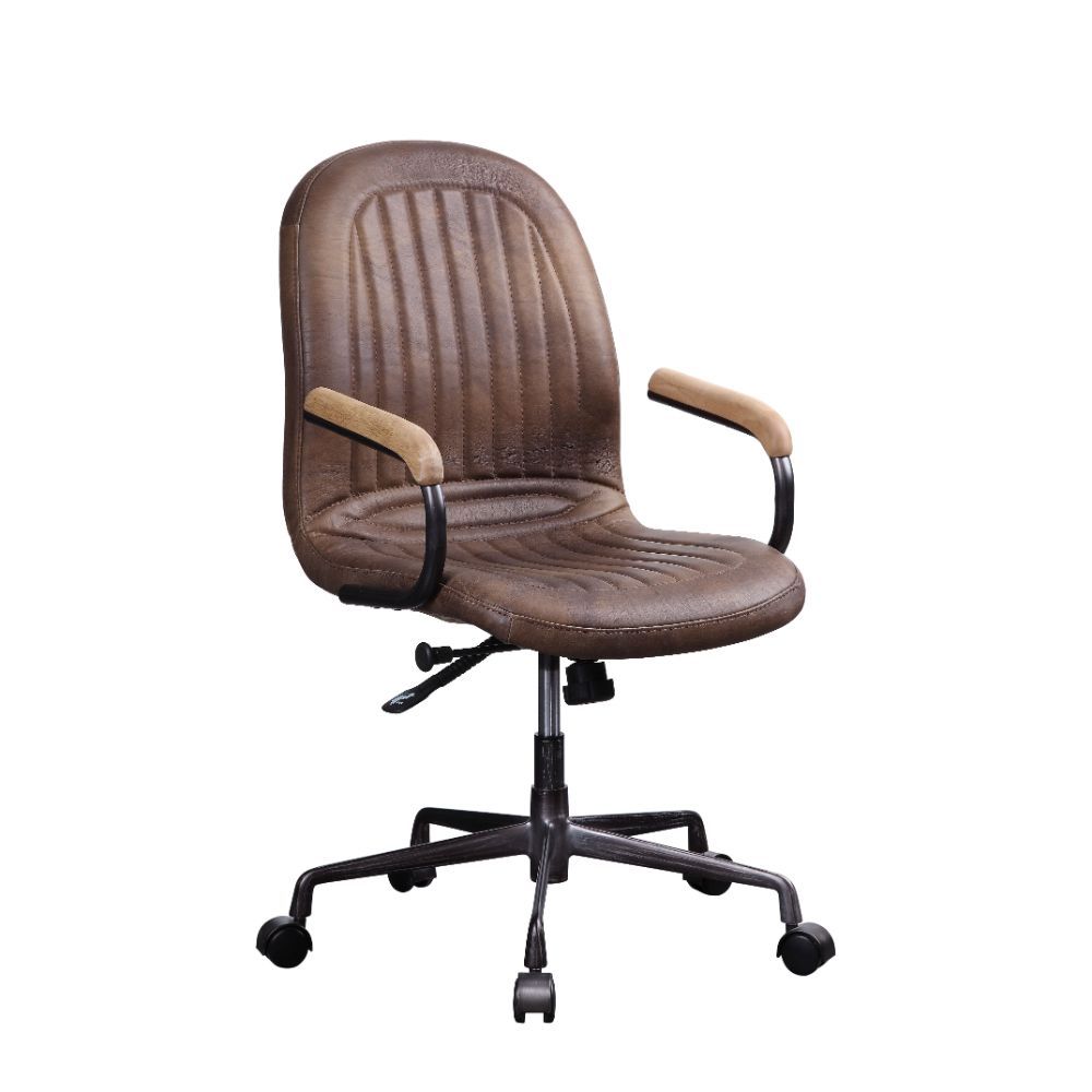 ACME Acis - Executive Office Chair - Vintage Chocolate Top Grain Leather | Meri Furniture