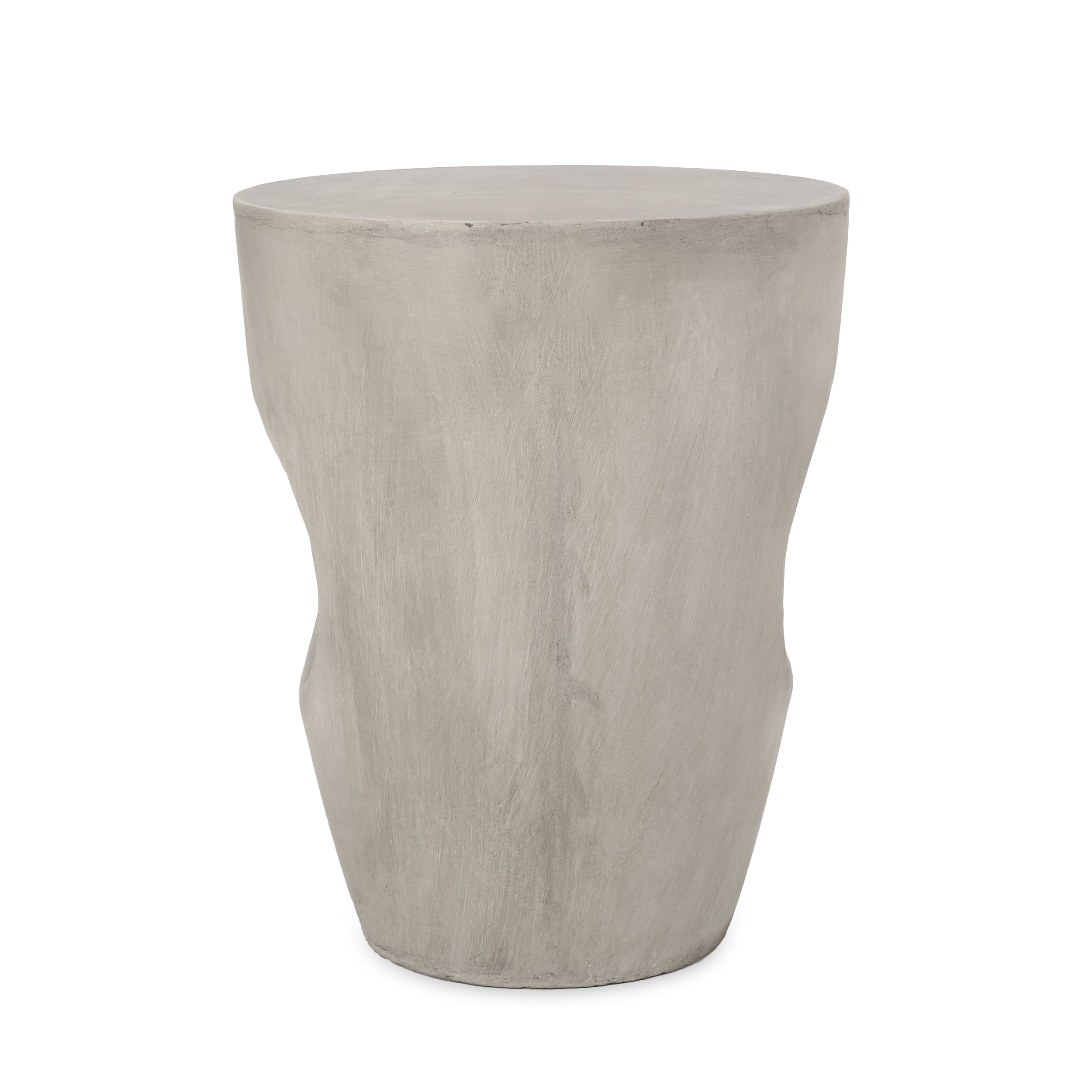 Modern Minimalist Outdoor or Indoor Side Table with Sculptural Hollow Design