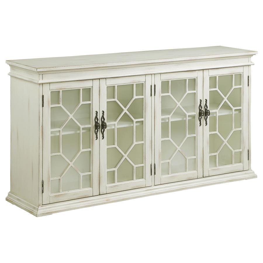 Coaster Fine Furniture Kiara - 4-Door Wood Lattice Storage Accent Cabinet | Meri Furniture