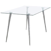 Coaster Fine Furniture Gilman - Rectangular 64-inch Glass Top Dining Table | Meri Furniture