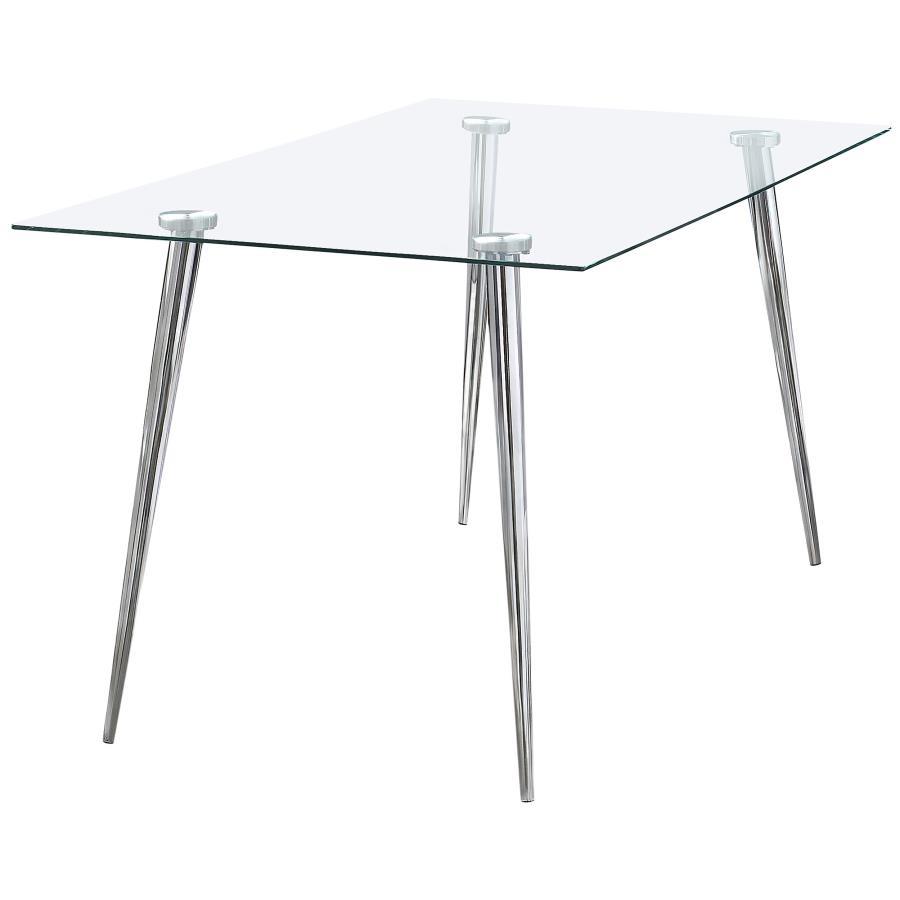 Coaster Fine Furniture Gilman - Rectangular 64-inch Glass Top Dining Table | Meri Furniture