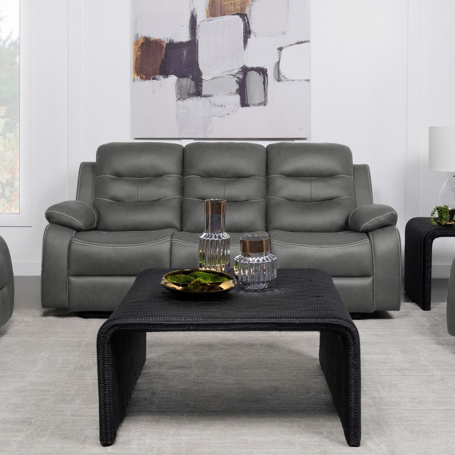 Coaster Fine Furniture Nova - Upholstered Padded Arm Reclining Sofa - Dark Gray | Meri Furniture