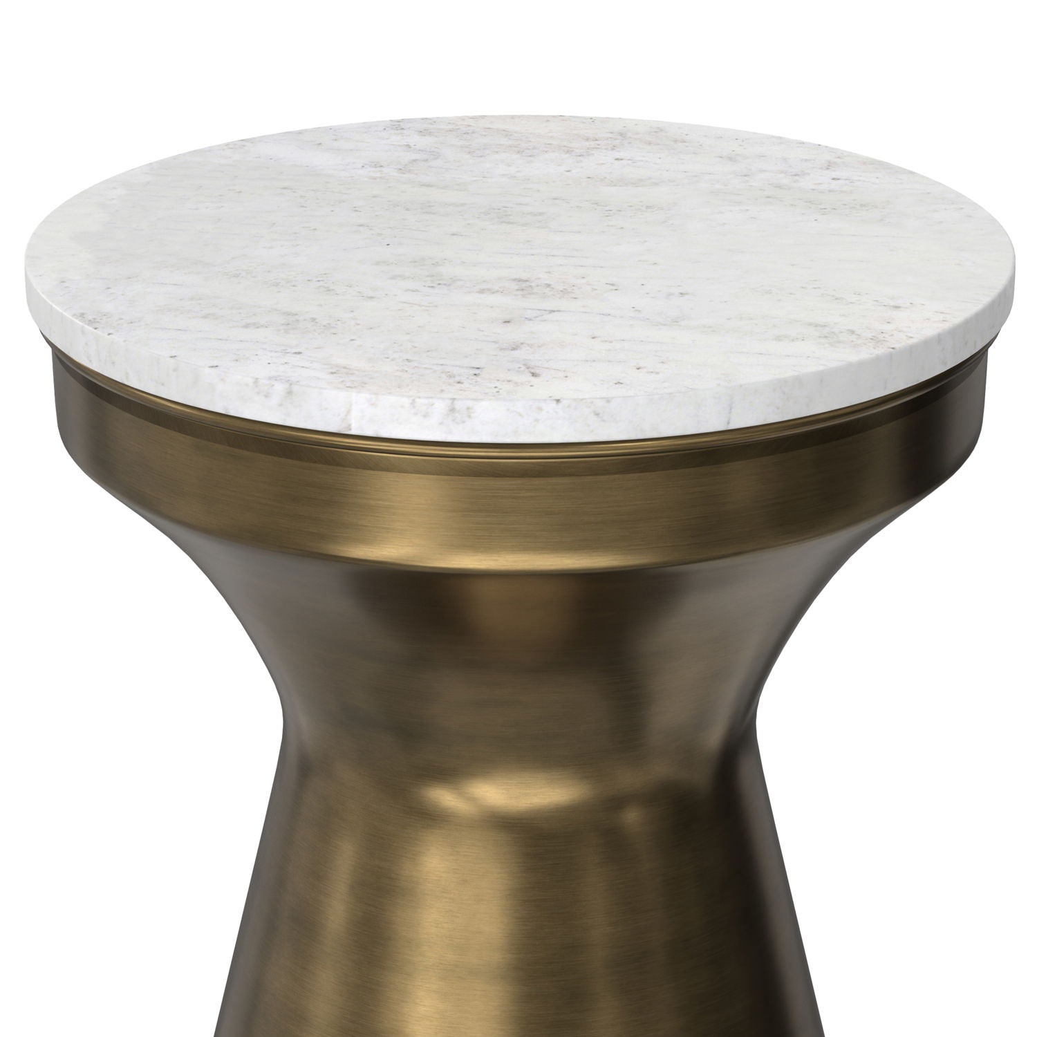 Raquel - Side Table - Antique Brass / White