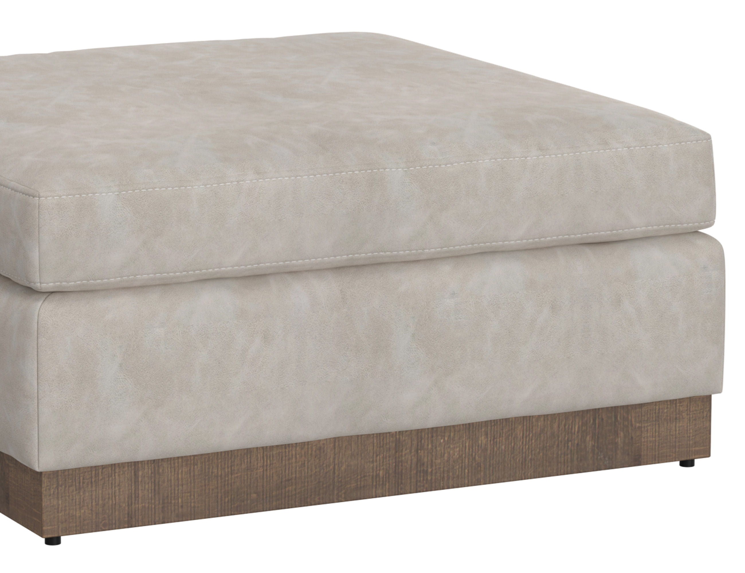 International Furniture Direct Georgia - Upholstered Square Ottoman - Oyster | Meri Furniture