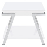 Marcia - Rectangular Side End Table - White High Gloss