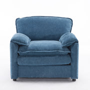 Oversized Reading Armchair With Thick Cushions, High Back Support