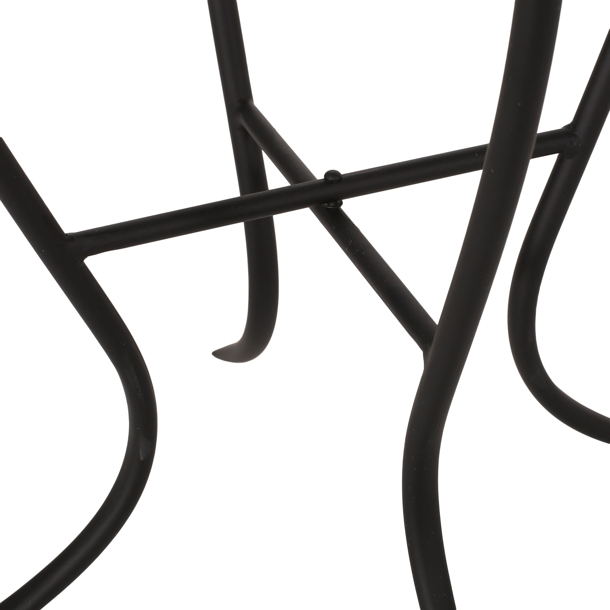 Outdoor Side Table With Tile Mosaic Table Top - Black