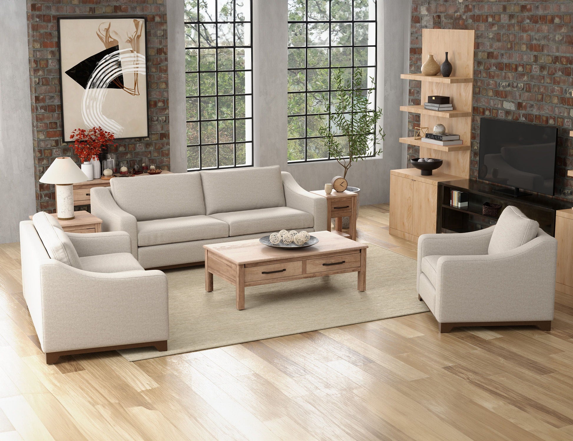 International Furniture Direct Natural Parota - Sofa | Meri Furniture