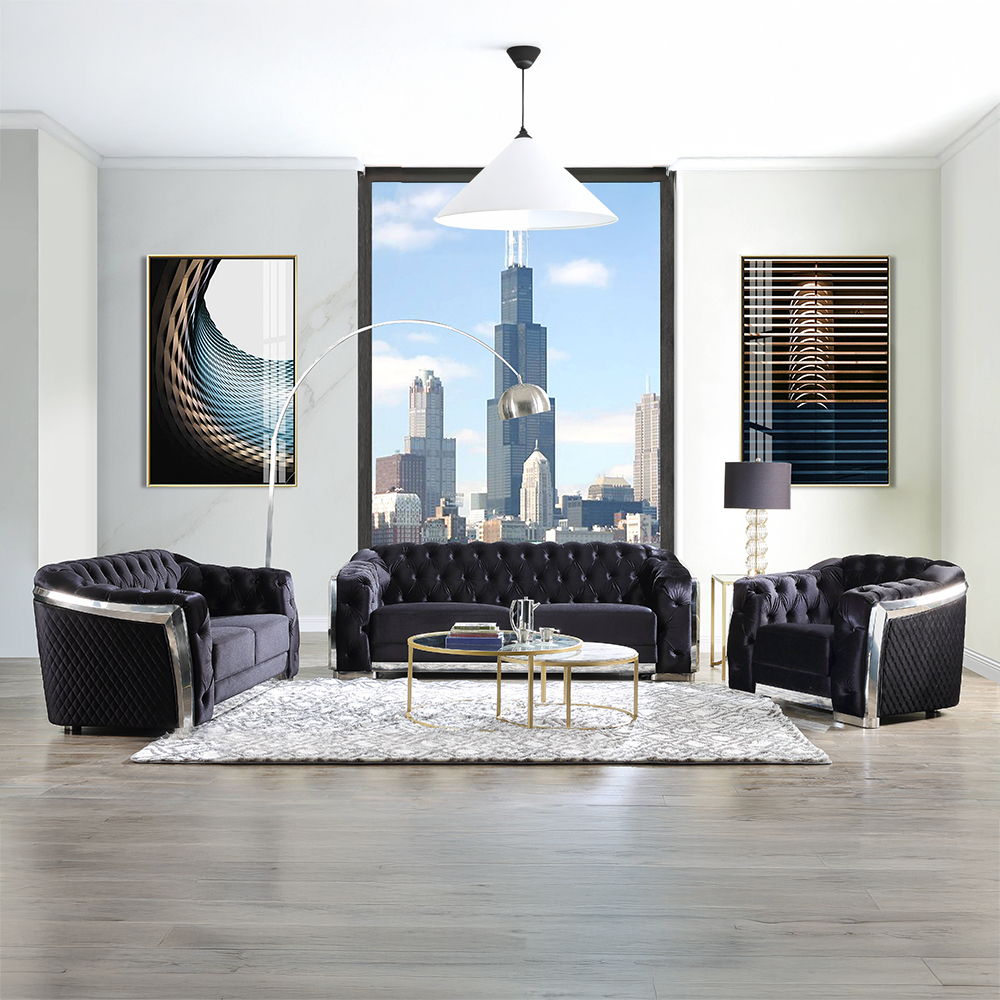 Pyroden - Chair - Black Velvet & Chrome