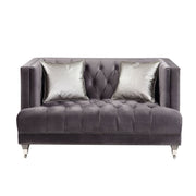 ACME Hegio - Loveseat - Gray Velvet | Meri Furniture