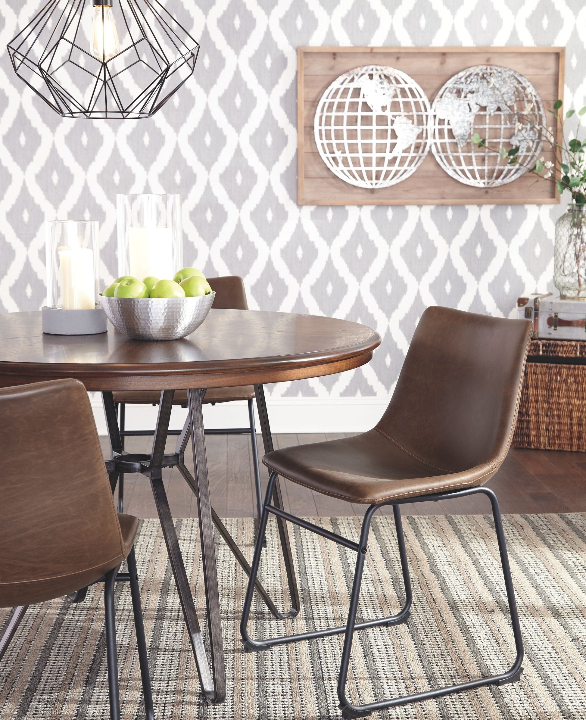 Signature Design by Ashley® Centiar - Two-tone Brown - Round Dining Room Table | Meri Furniture