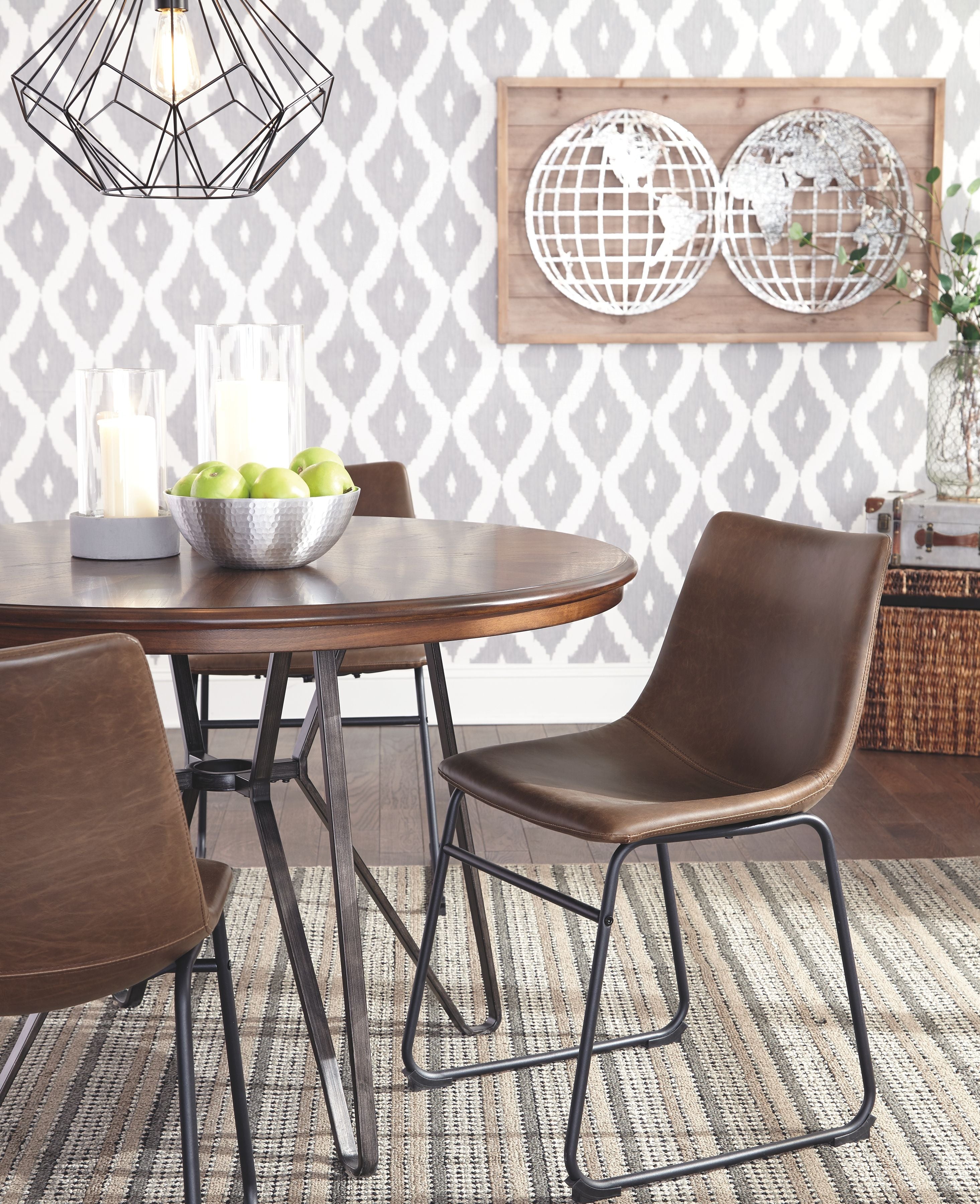 Signature Design by Ashley® Centiar - Two-tone Brown - Round Dining Room Table | Meri Furniture