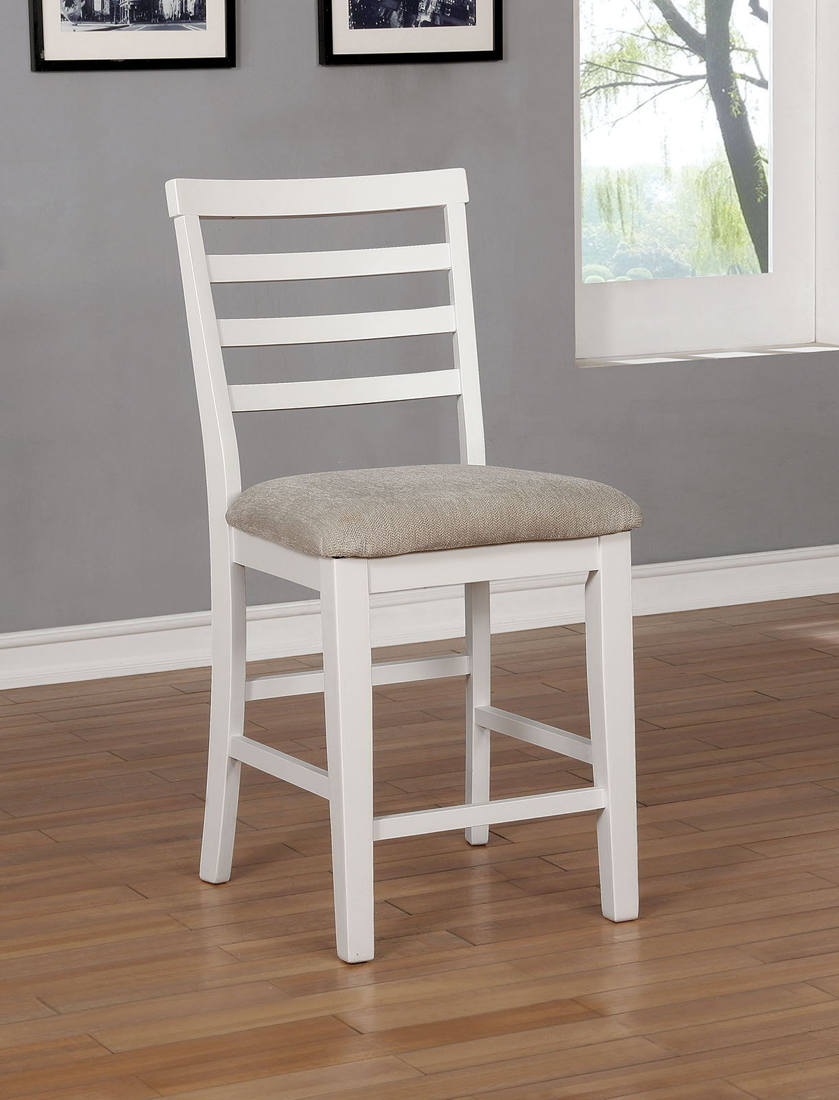Furniture of America Kiana - Counter Height Side Chair (Set of 2) - White | Meri Furniture