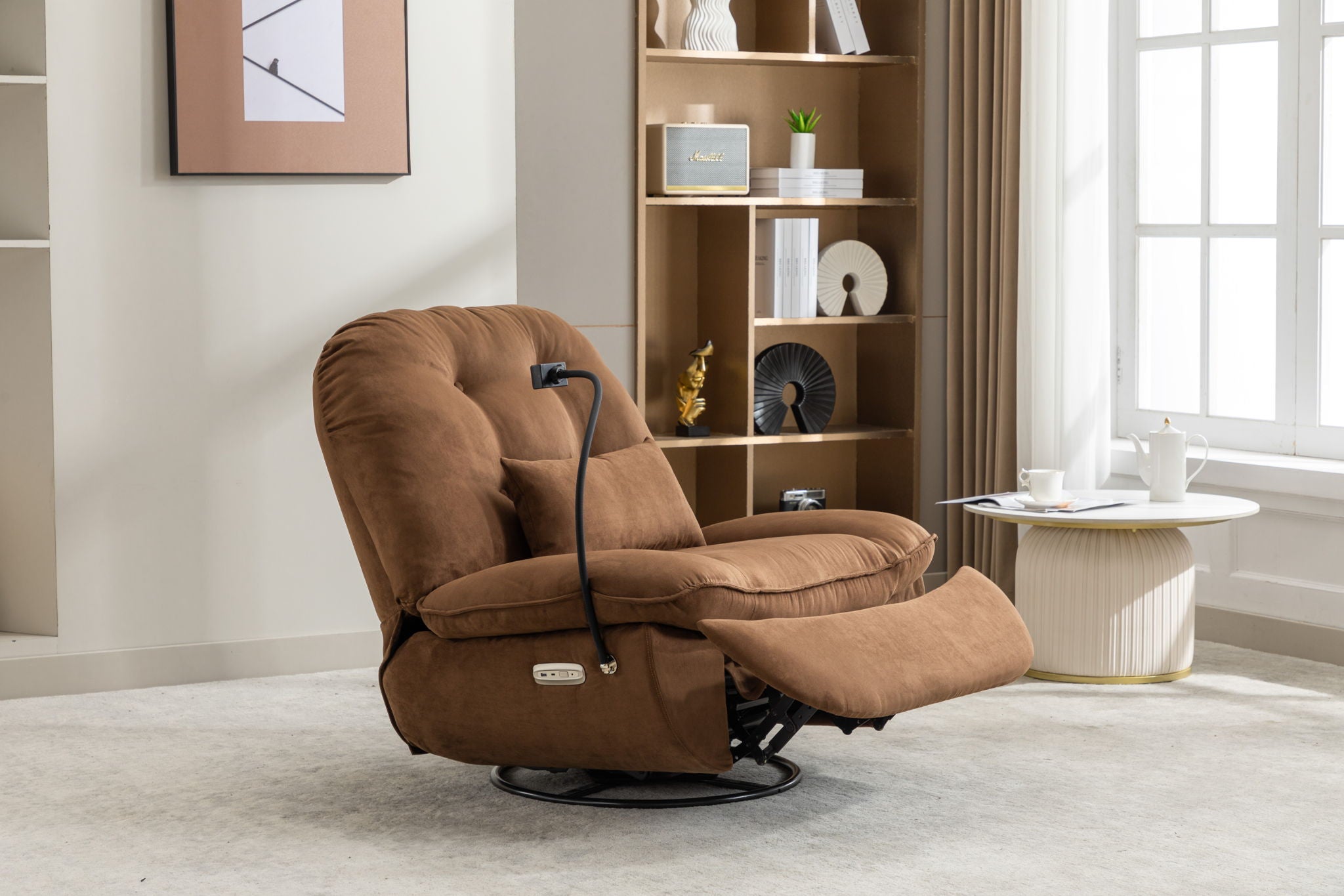 Power Recliner Swivel Glider USB Charger With Bluetooth Music Player, Sleep, Working, Game And Leisure