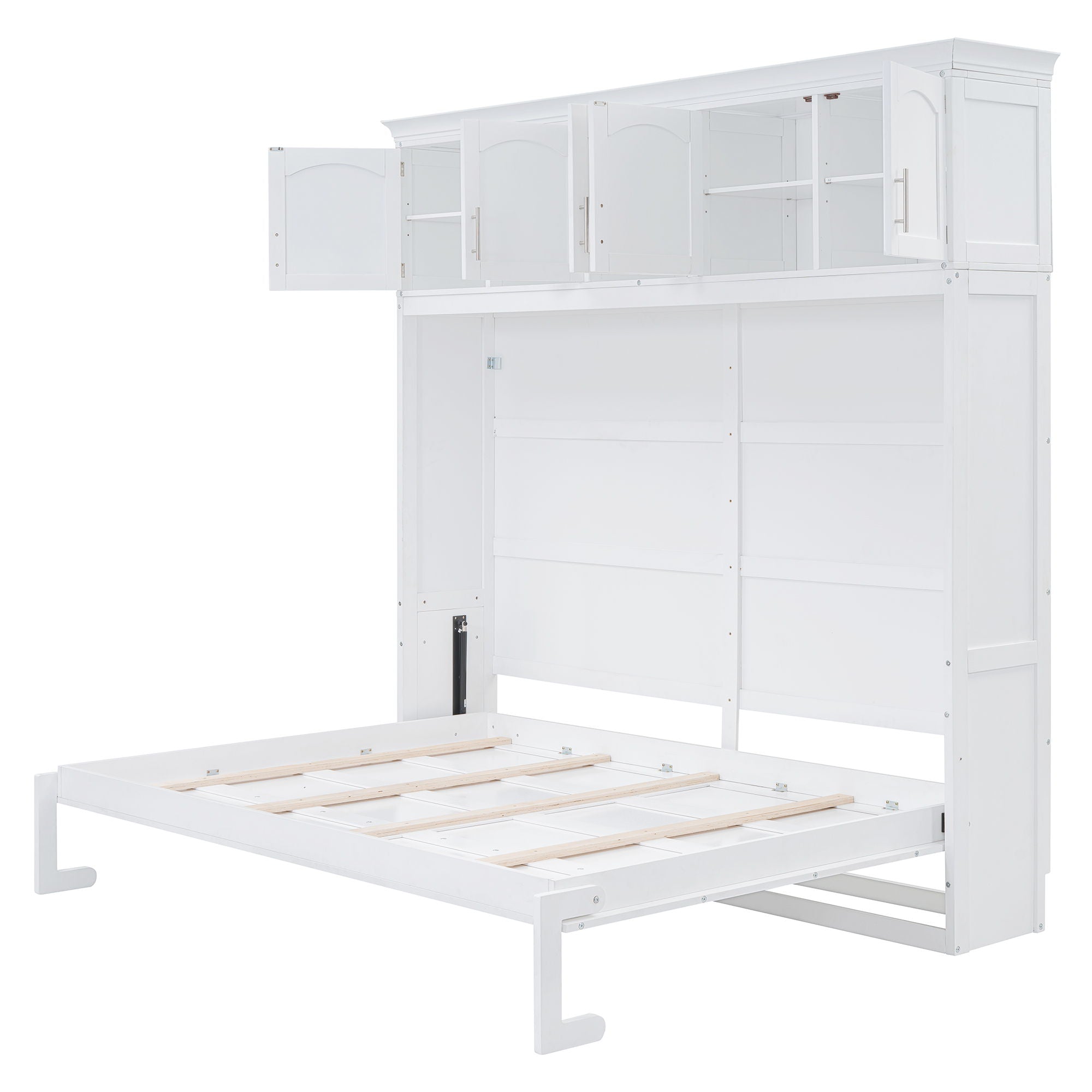 Murphy Modern Bed With Top Cabinets For Space Saving And Comfort