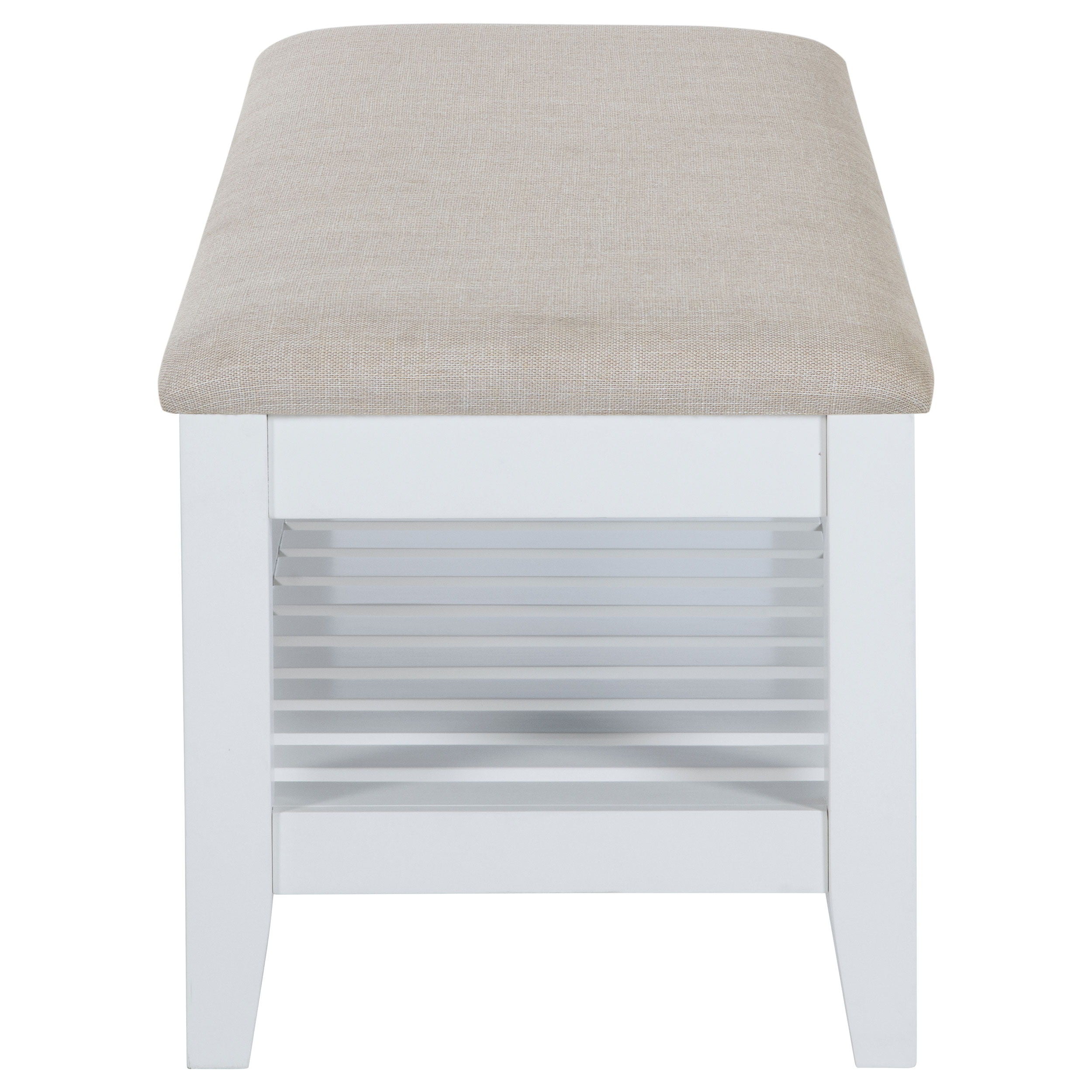Coaster Fine Furniture Bexhill - Upholstered Rectangular Bench with Shelf - White | Meri Furniture