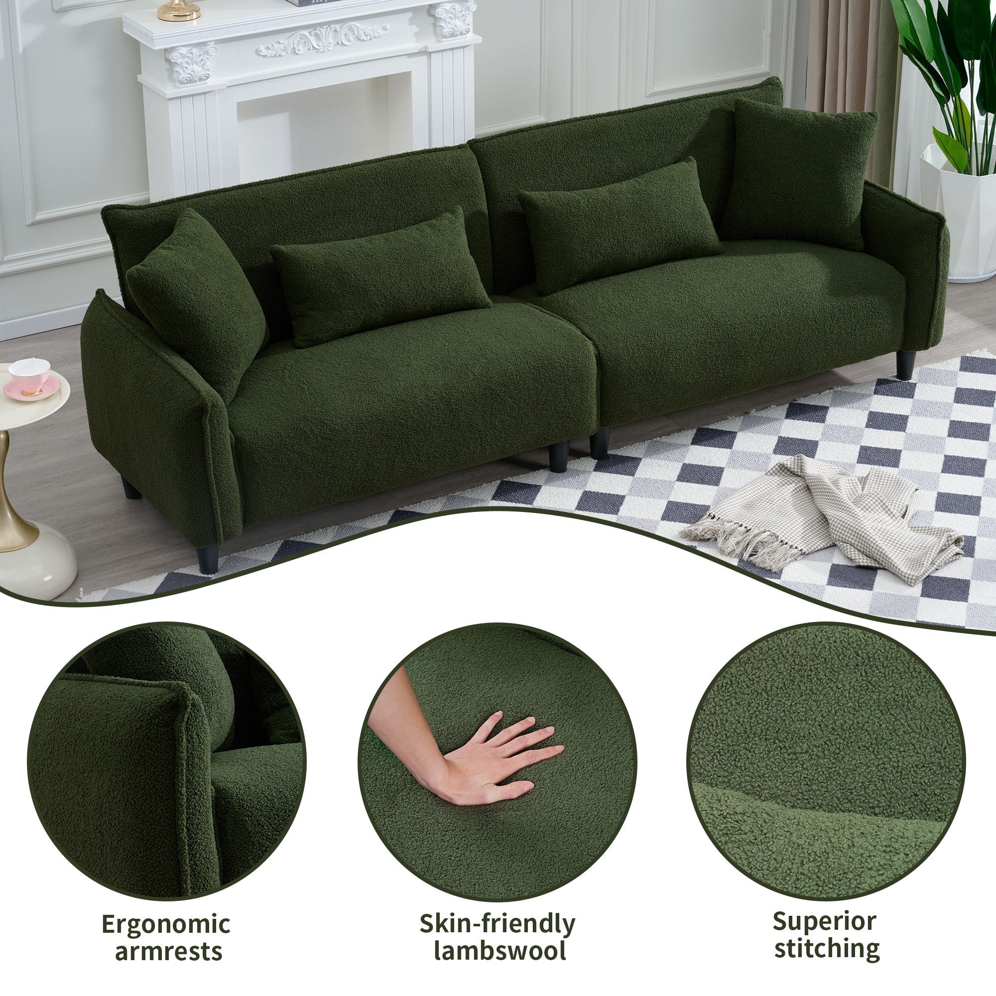 Teddy Velvet Sofa, Soft & Comfortable