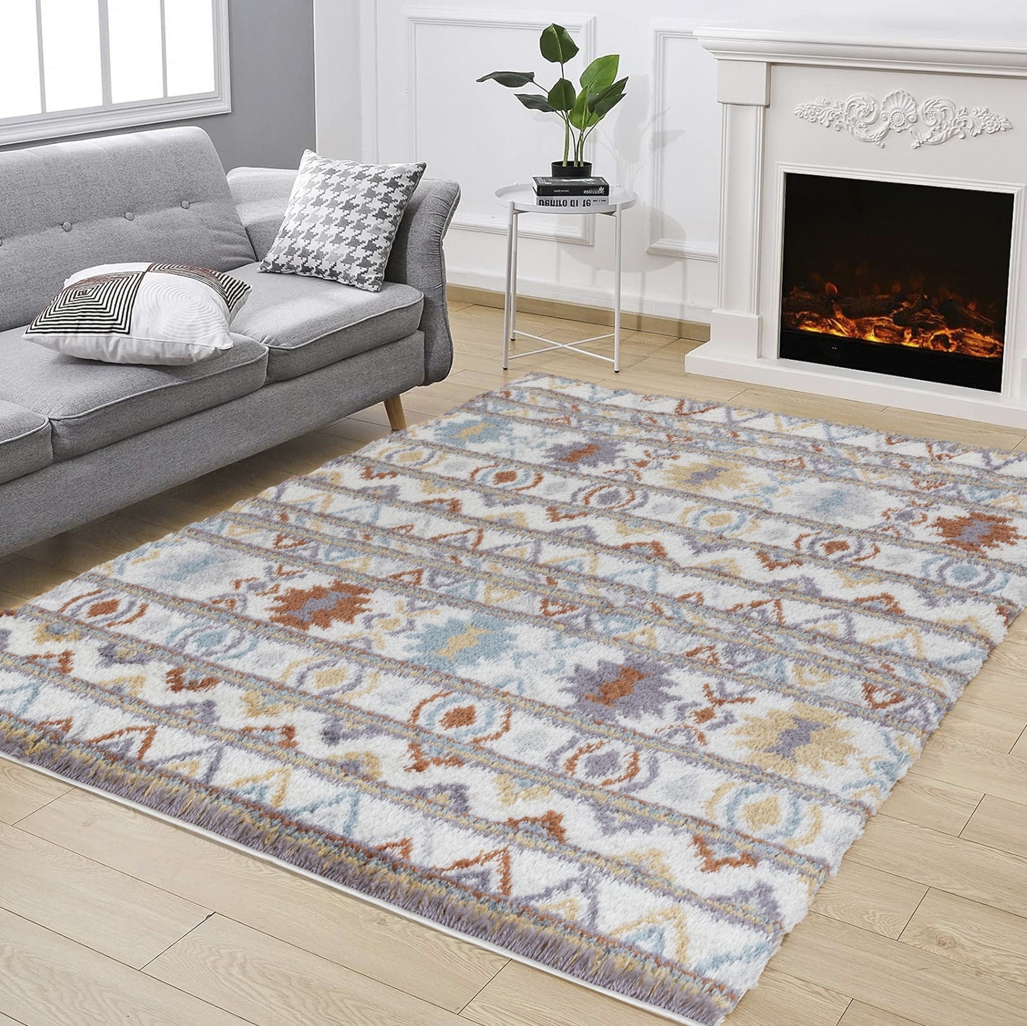 Loft Shag - 7'10" X 9'10" Shaggy Area Rug - Multi, Polypropylene