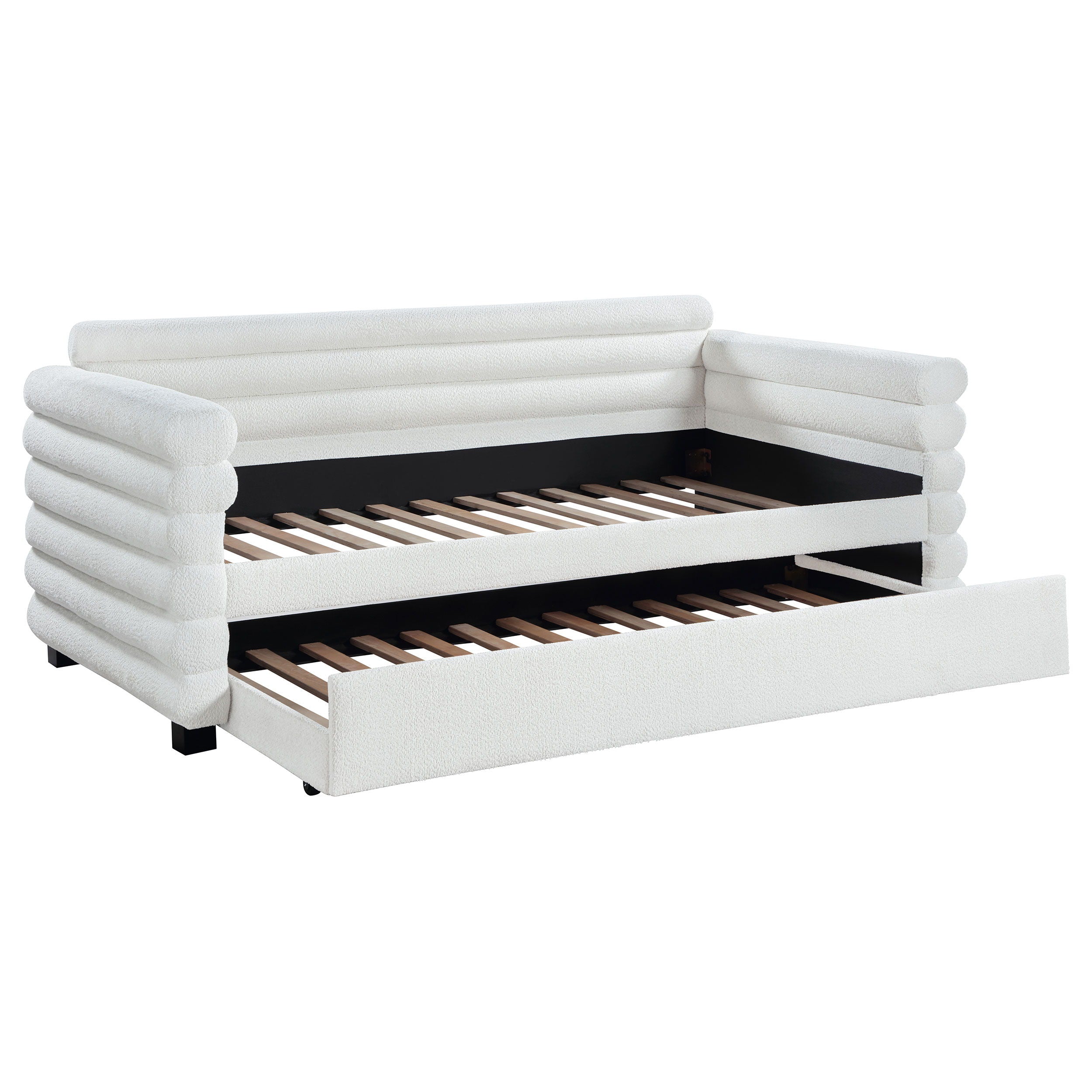 Coaster Fine Furniture Patricia - Boucle Upholstered Day Bed With Trundle | Meri Furniture