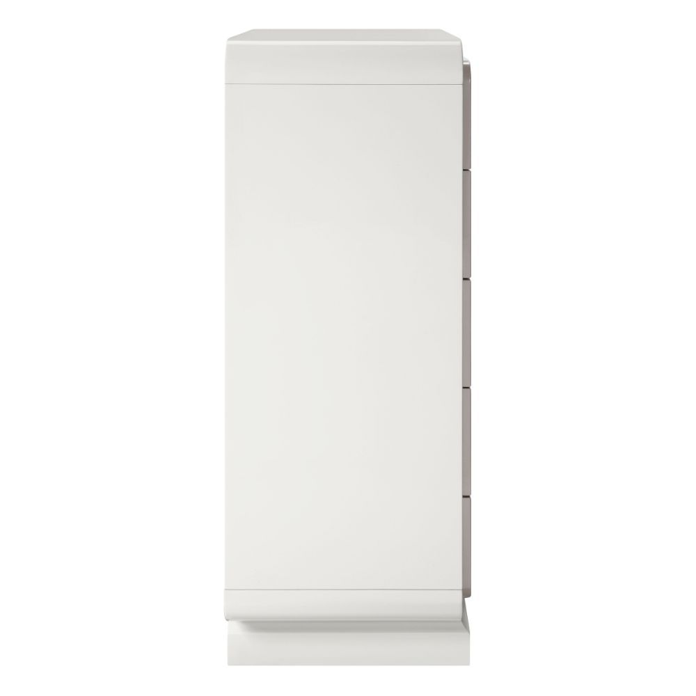 ACME Allendale - Chest - Ivory & Latte High Gloss | Meri Furniture